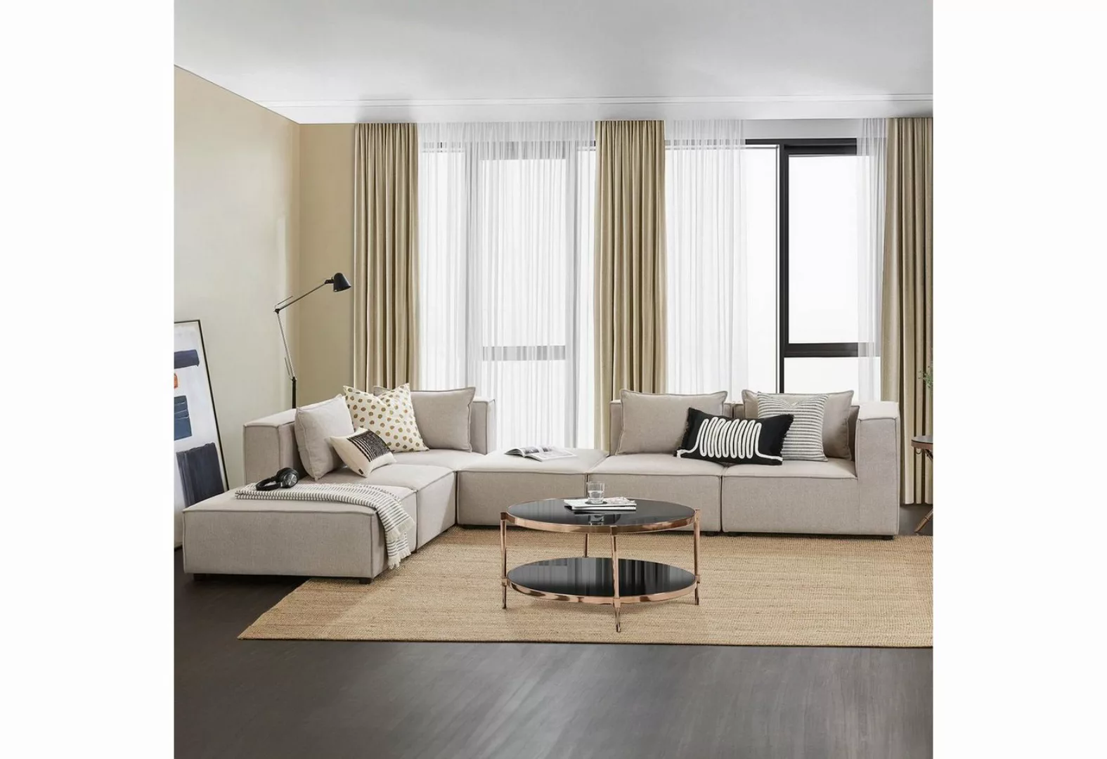 Juskys Wohnlandschaft Domas, 6 Teile, XXL, modulare Couch für Wohnzimmer, 2 günstig online kaufen