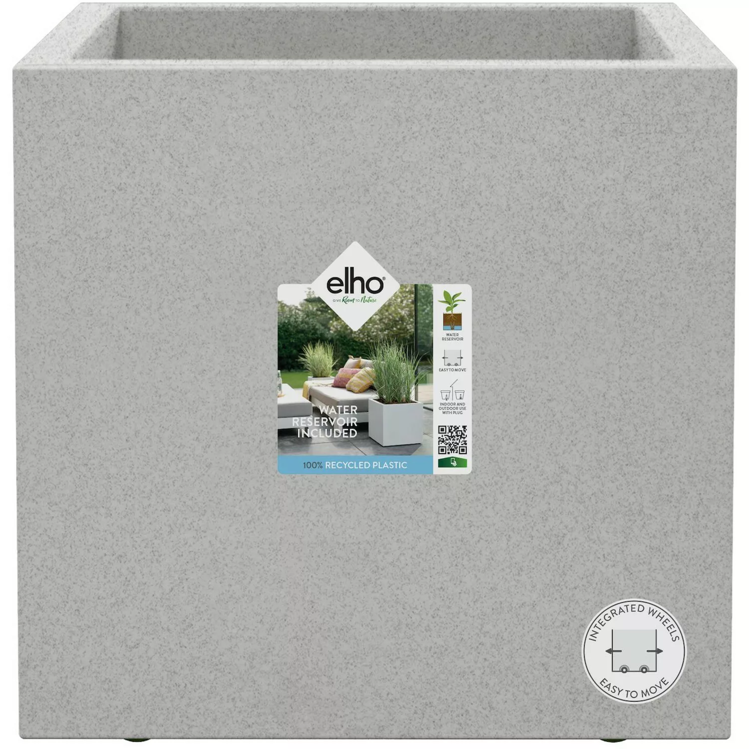 Elho Pflanztopf Vivo Next 30 cm x 30 cm x 30 cm Living Beton mit Rollen günstig online kaufen