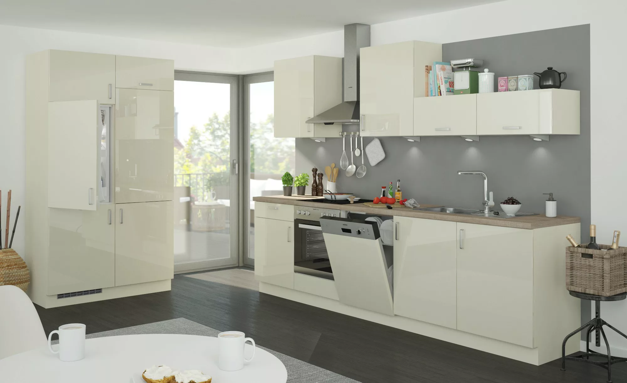 Küchenzeile ohne Elektrogeräte  Fürth ¦ creme Küchen-online > Küchenblöcke günstig online kaufen