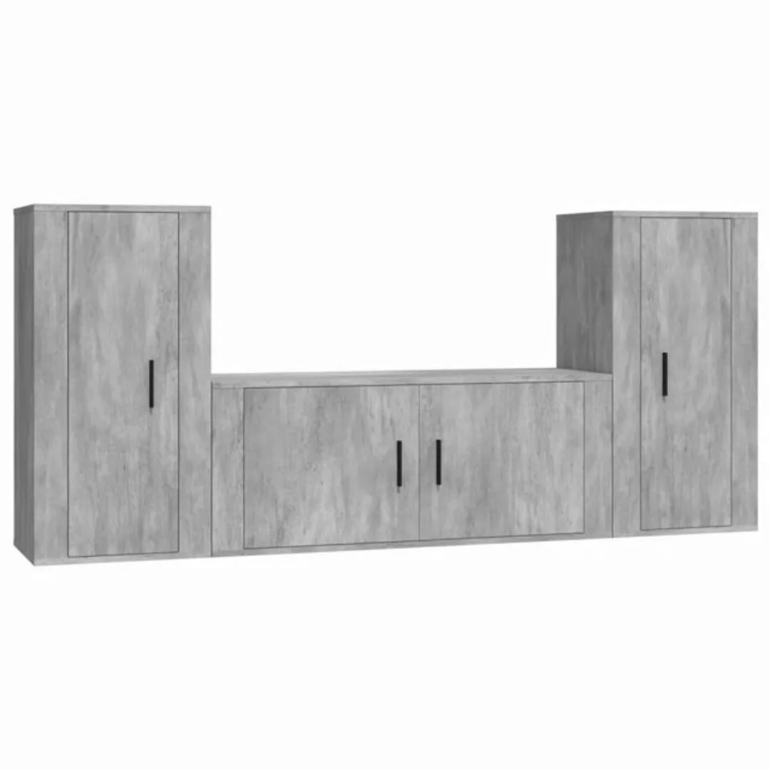 furnicato TV-Schrank 3-tlg. TV-Schrank-Set Betongrau Holzwerkstoff günstig online kaufen