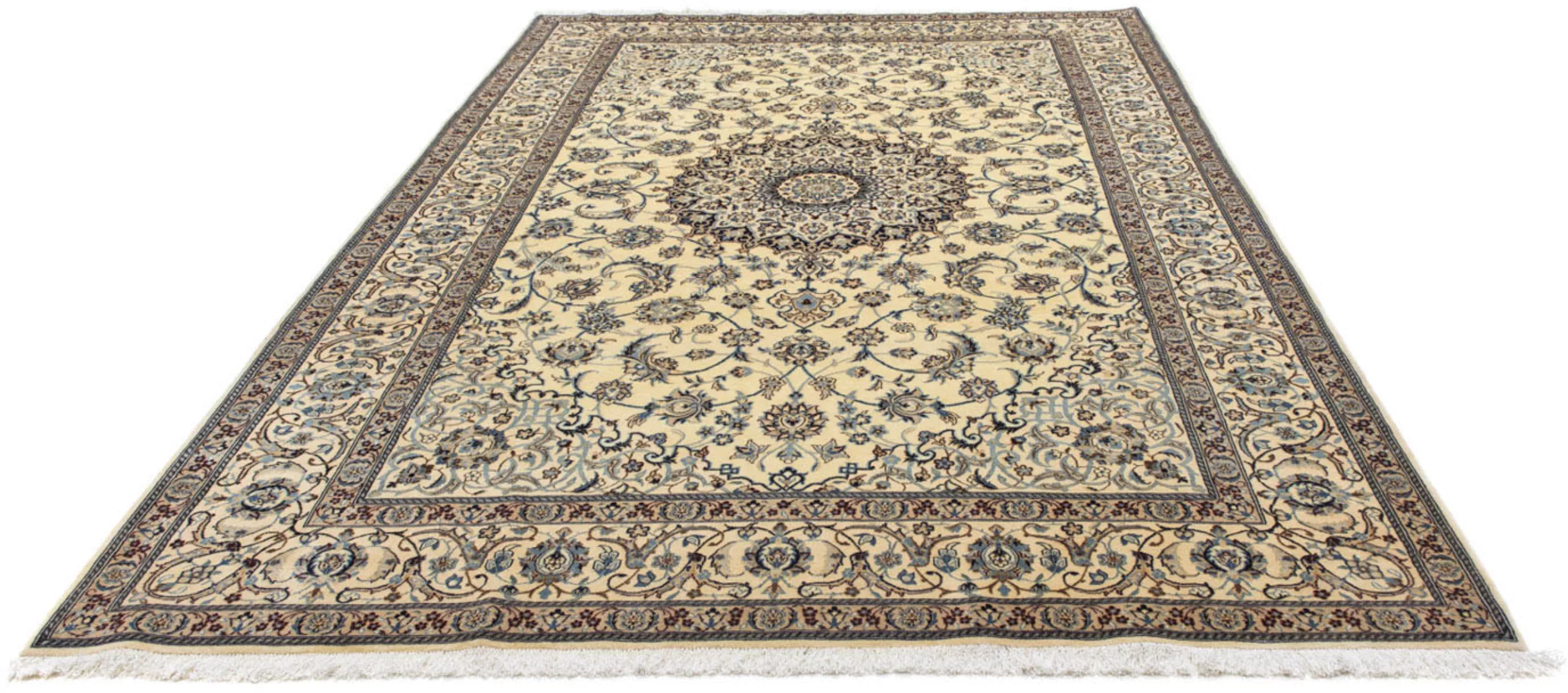 morgenland Wollteppich »Nain 9la Medaillon Beige 312 x 205 cm«, rechteckig, günstig online kaufen