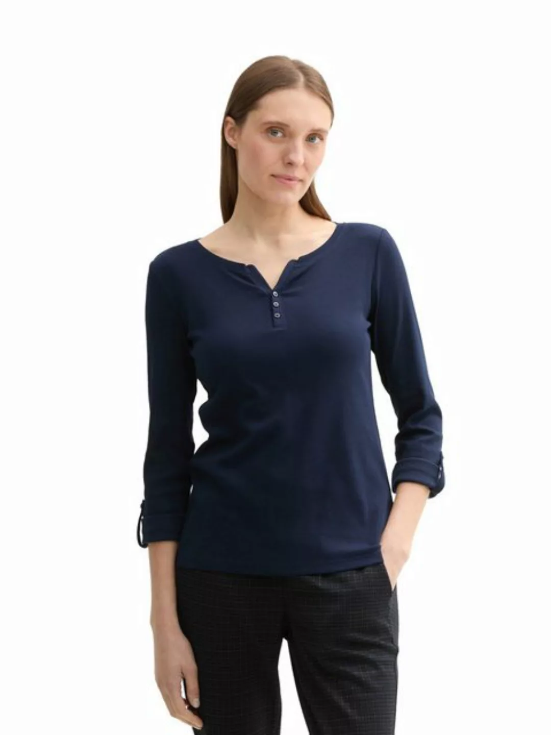 TOM TAILOR Langarmshirt mit Henley-Ausschnitt günstig online kaufen