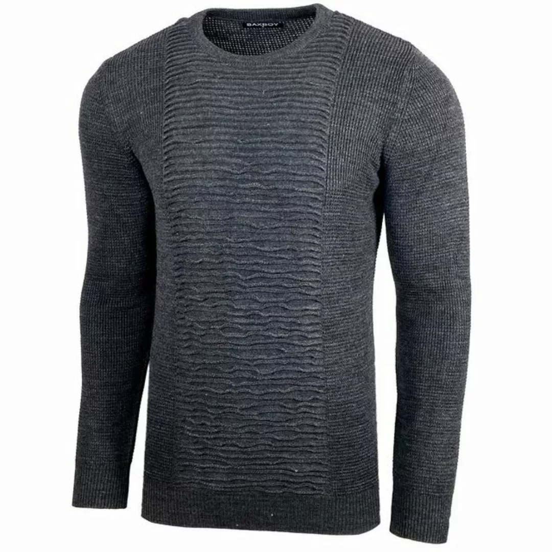 Baxboy Strickpullover Baxboy Strickpullover Herren Two Tone Rundhals Pullov günstig online kaufen