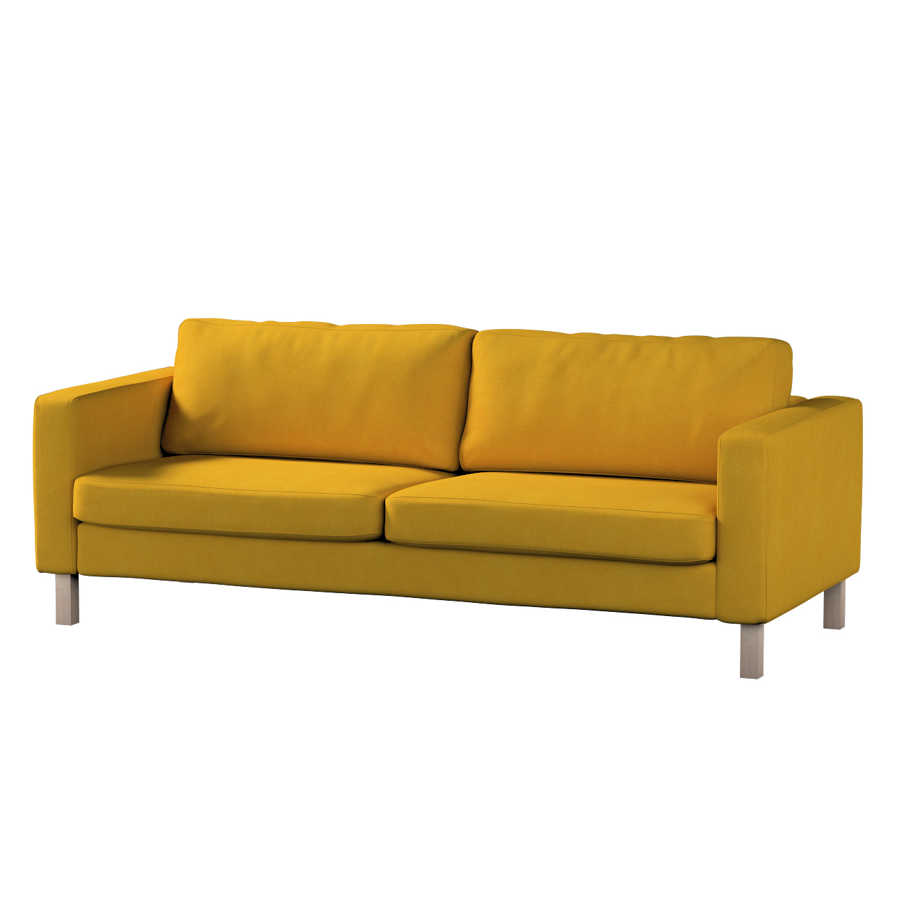 Bezug für Karlstad 3-Sitzer Sofa nicht ausklappbar, kurz, senffarbe, Bezug günstig online kaufen