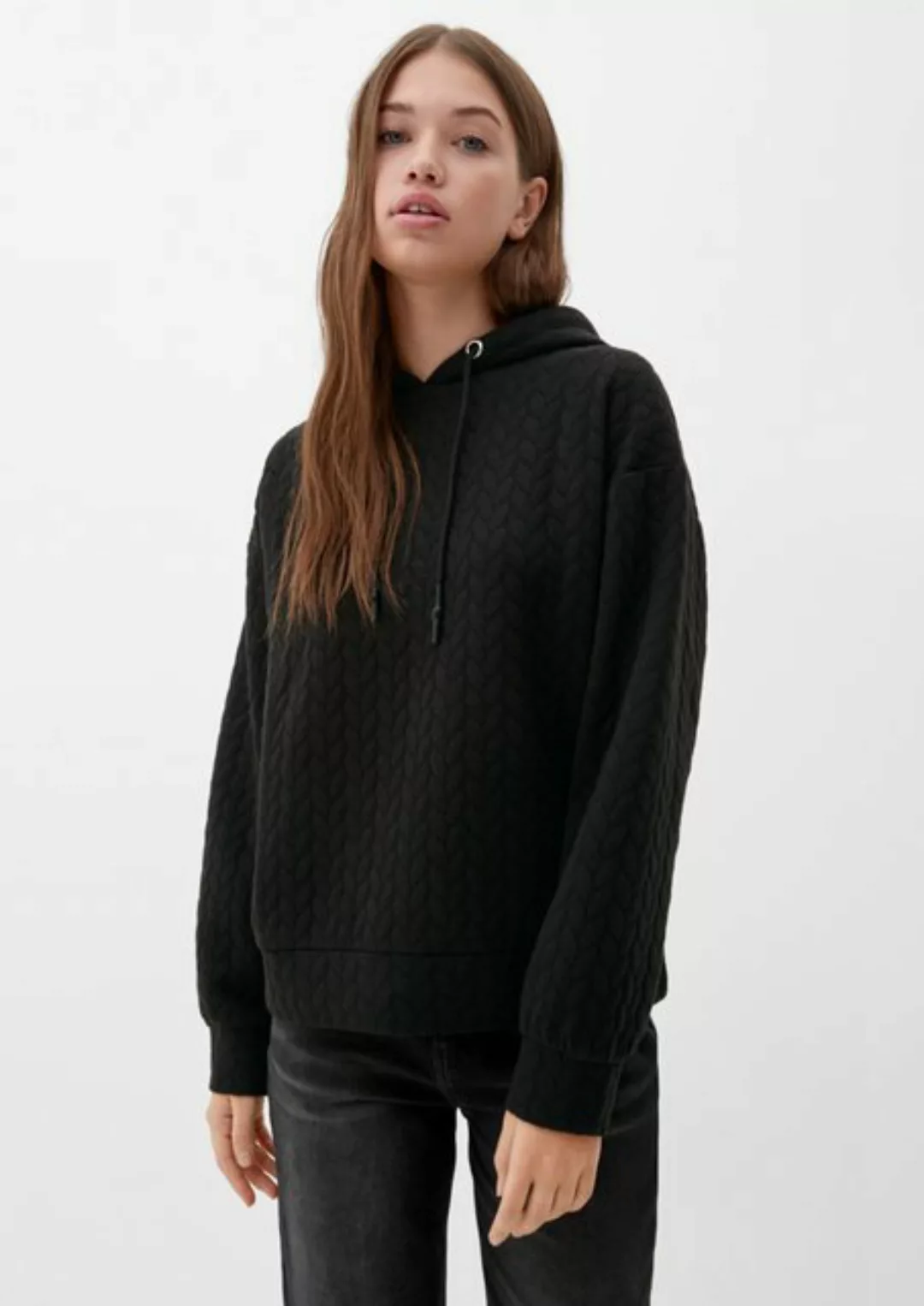 QS Sweatshirt Sweatshirt mit Musterstruktur günstig online kaufen
