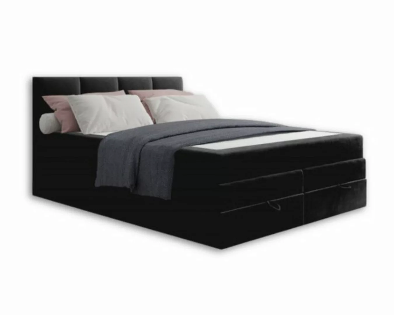 Deine Möbel 24 Boxspringbett PRADO Polsterbett Komplettbett in Velours H3+H günstig online kaufen