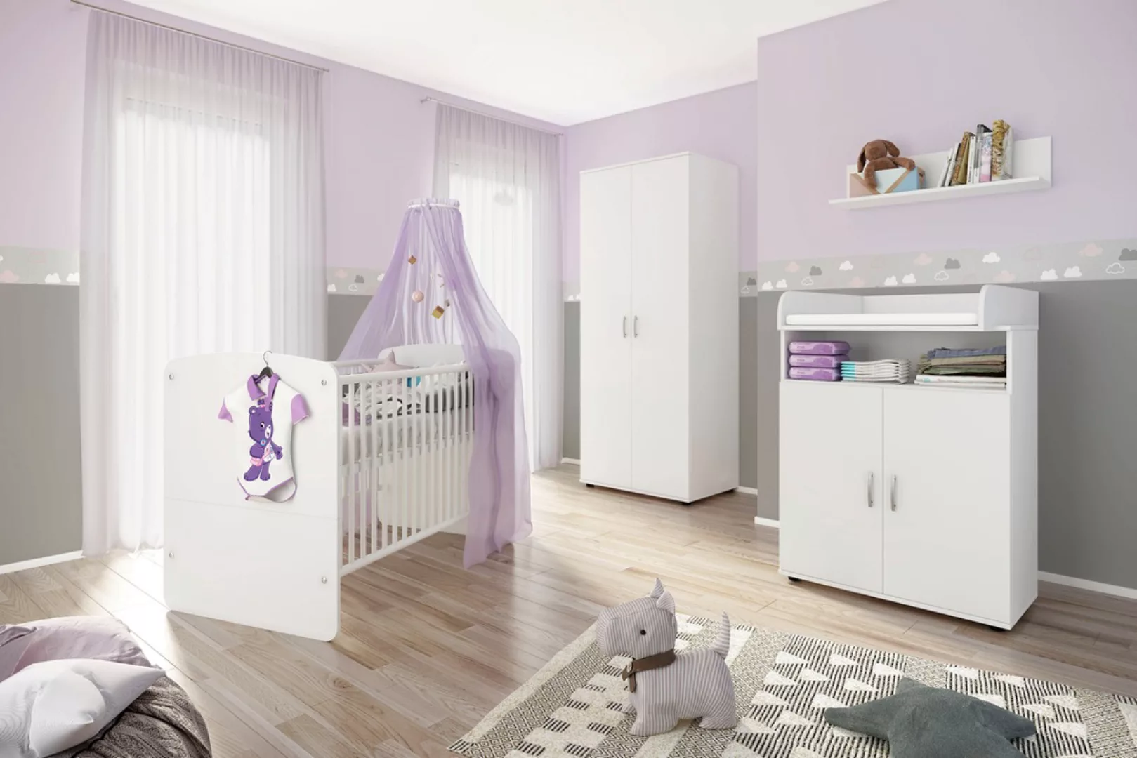 Lüttenhütt Babymöbel-Set, 4-teilig, bestehend aus: Babybett 70 x 140 cm, Ko günstig online kaufen