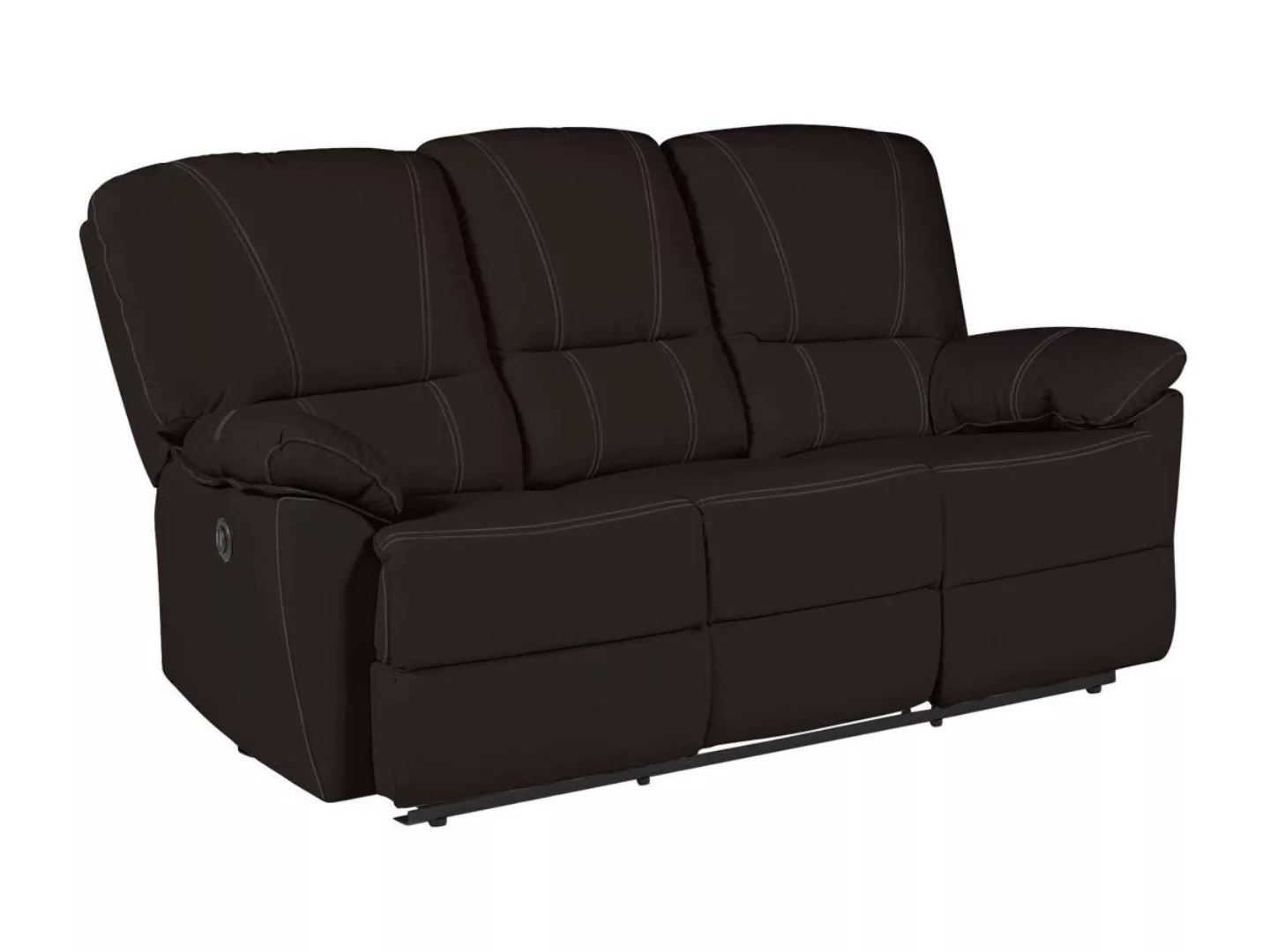 Relaxsofa 3-Sitzer elektrisch - Leder - Braun - MARCIS günstig online kaufen