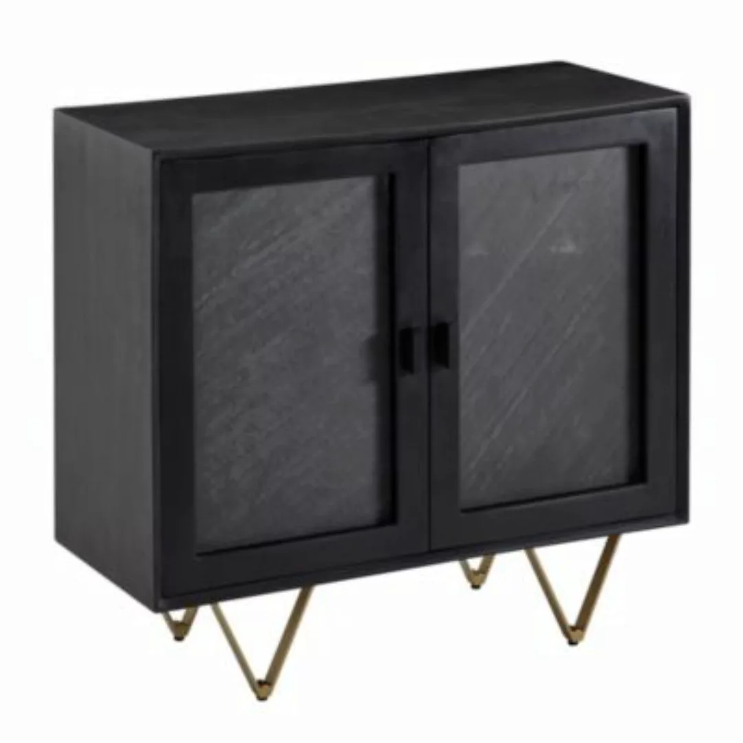 FineBuy Sideboard 80 cm breit und 75 cm hoch schwarz günstig online kaufen