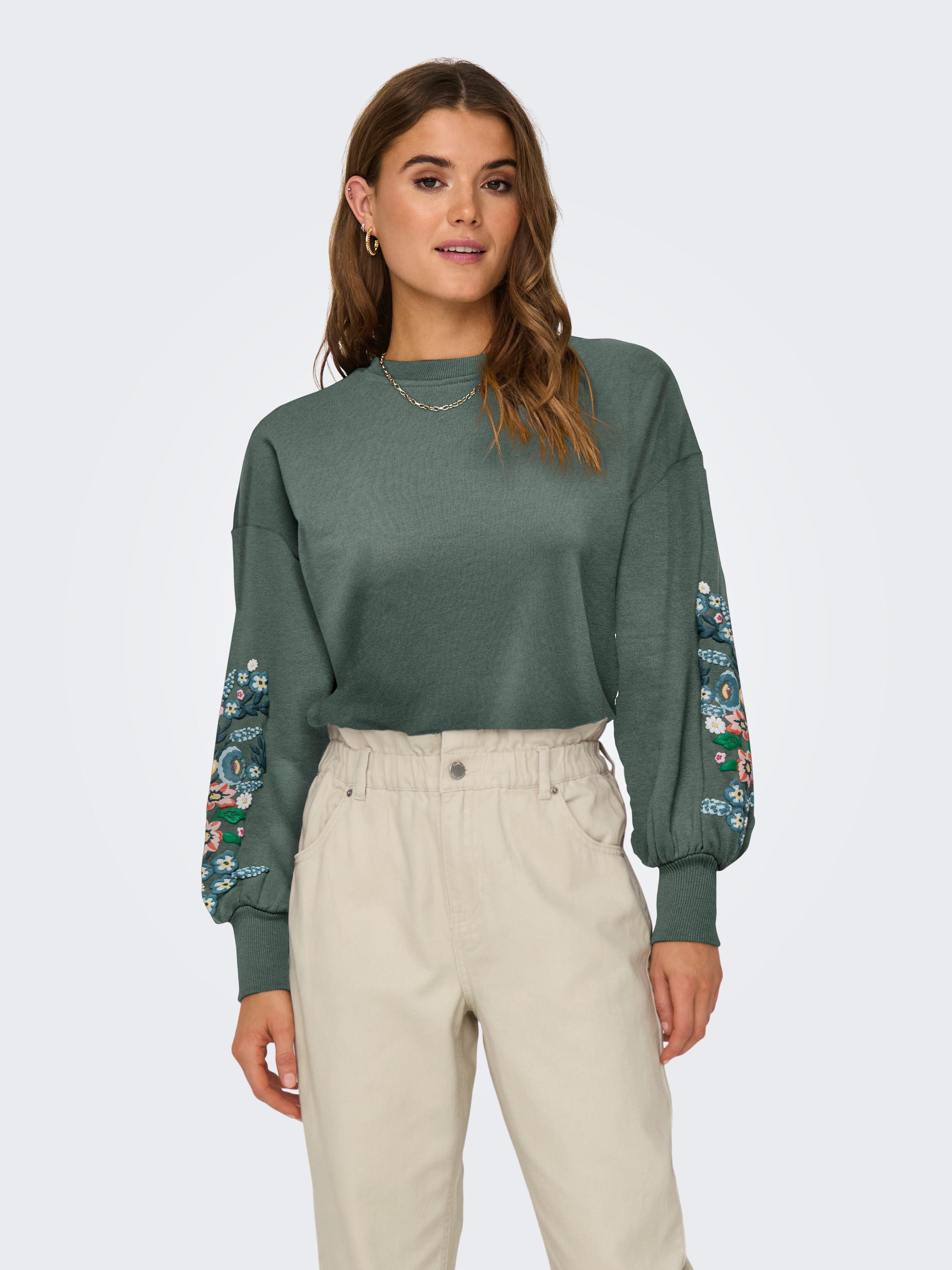 ONLY Sweatshirt ONLBROOKE L/S O-NECK FLOWER günstig online kaufen