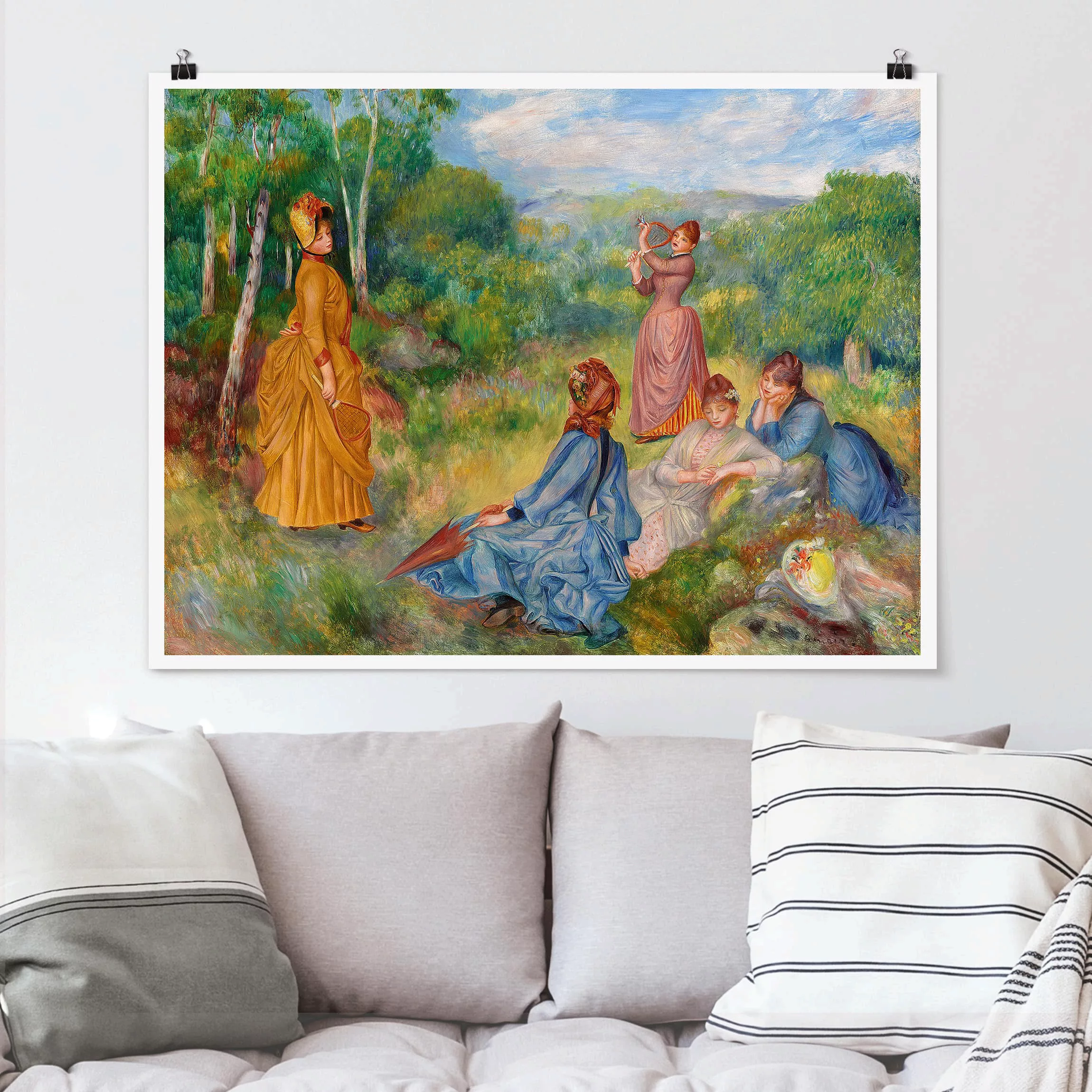 Poster Kunstdruck - Querformat Auguste Renoir - Federballspiel günstig online kaufen
