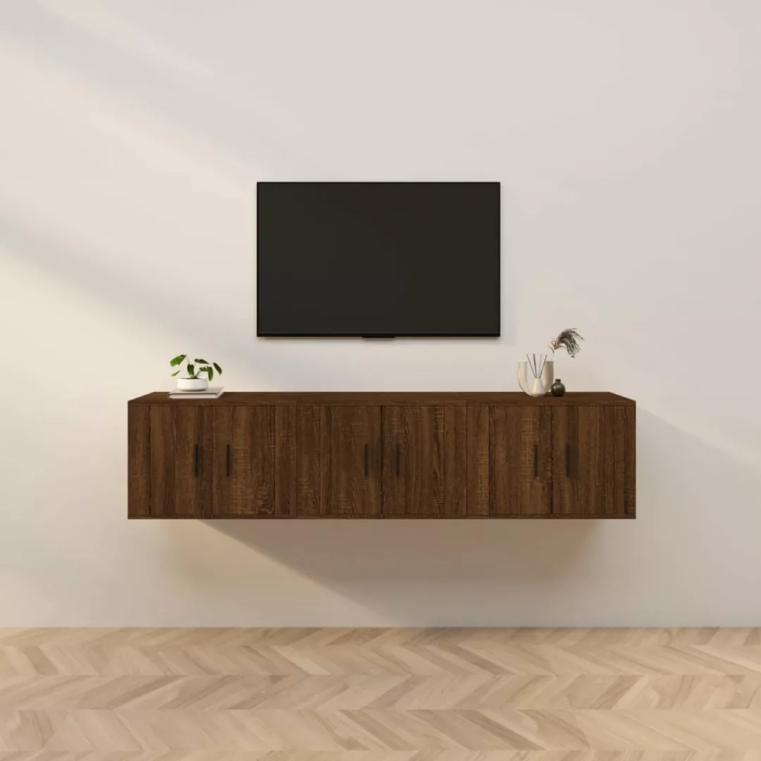 Vidaxl Tv-wandschränke 3 Stk. Braun Eichen-optik 57x34,5x40 Cm günstig online kaufen