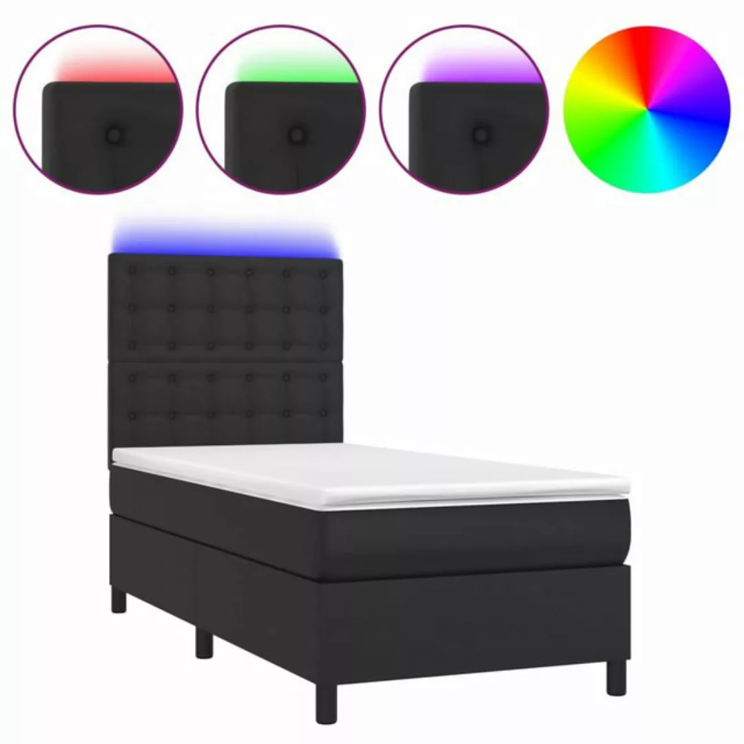 vidaXL Boxspringbett Boxspringbett mit Matratze & LED Kunstleder (100 x 200 günstig online kaufen