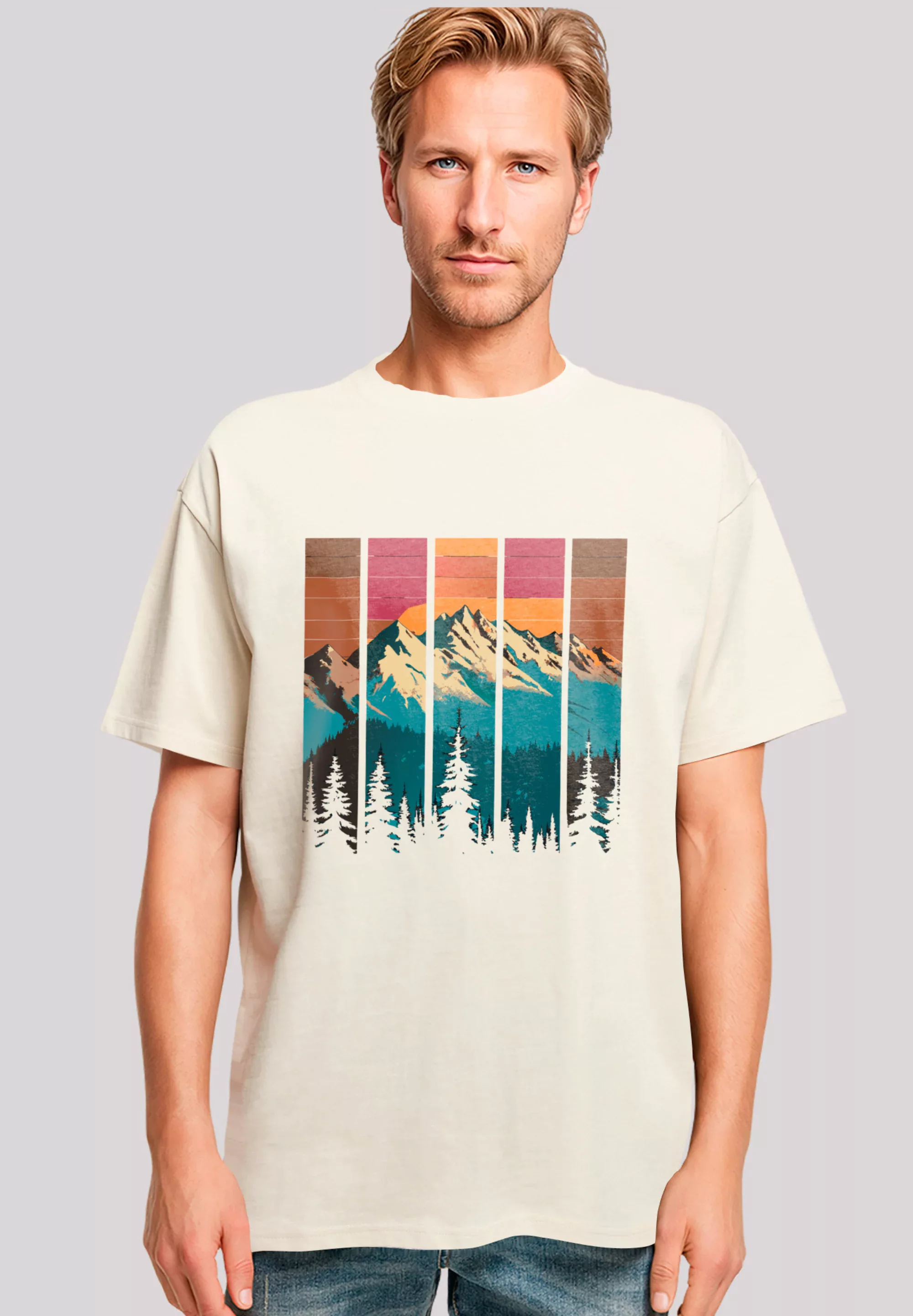 F4NT4STIC T-Shirt "Berg Sonnenuntergang Retro", Premium Qualität günstig online kaufen