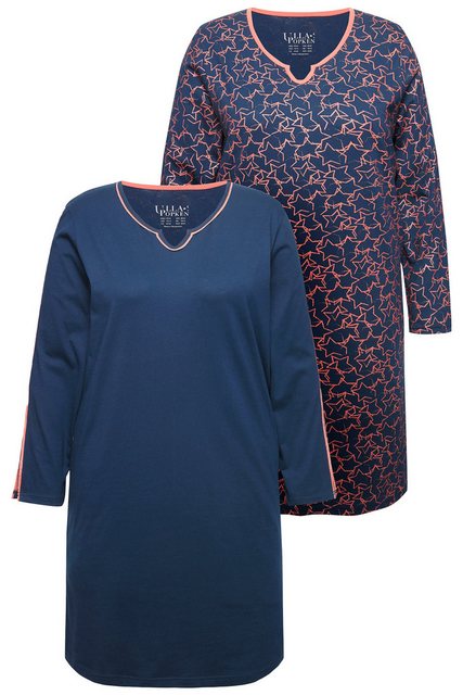 Ulla Popken Bigshirt Bigshirts 2er-Pack Sterne Tunika-Ausschnitt günstig online kaufen