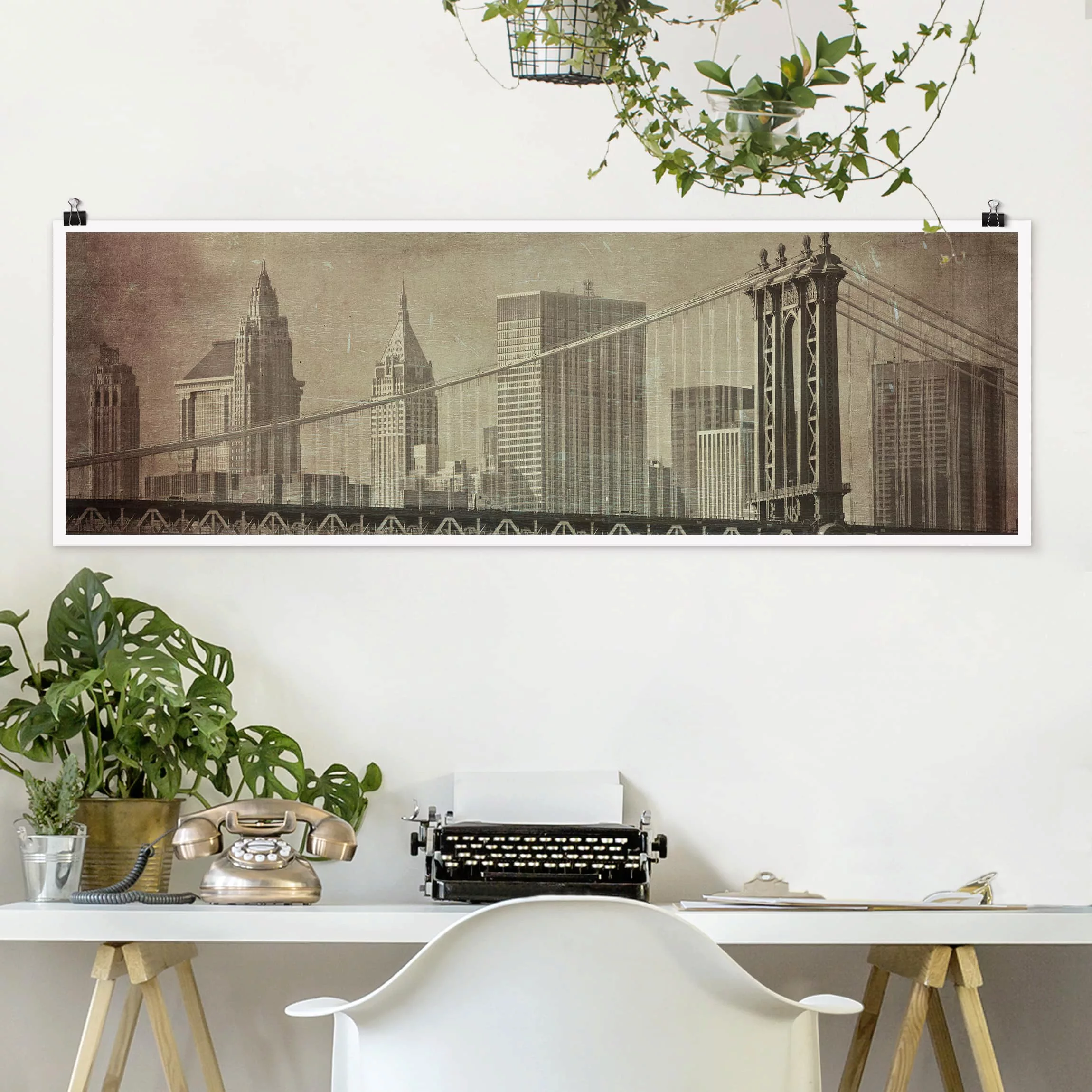 Panorama Poster Architektur & Skyline Vintage New York City günstig online kaufen