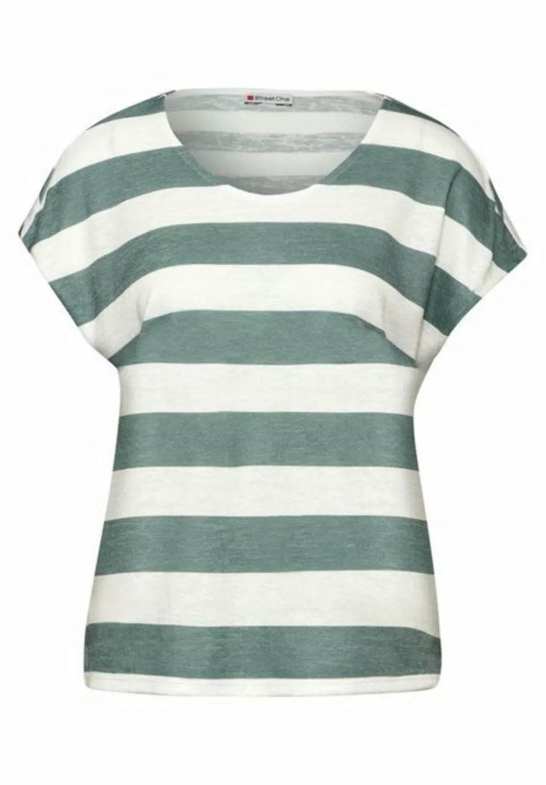STREET ONE T-Shirt LS_LTD QR two-color stripemix, touch of dune günstig online kaufen