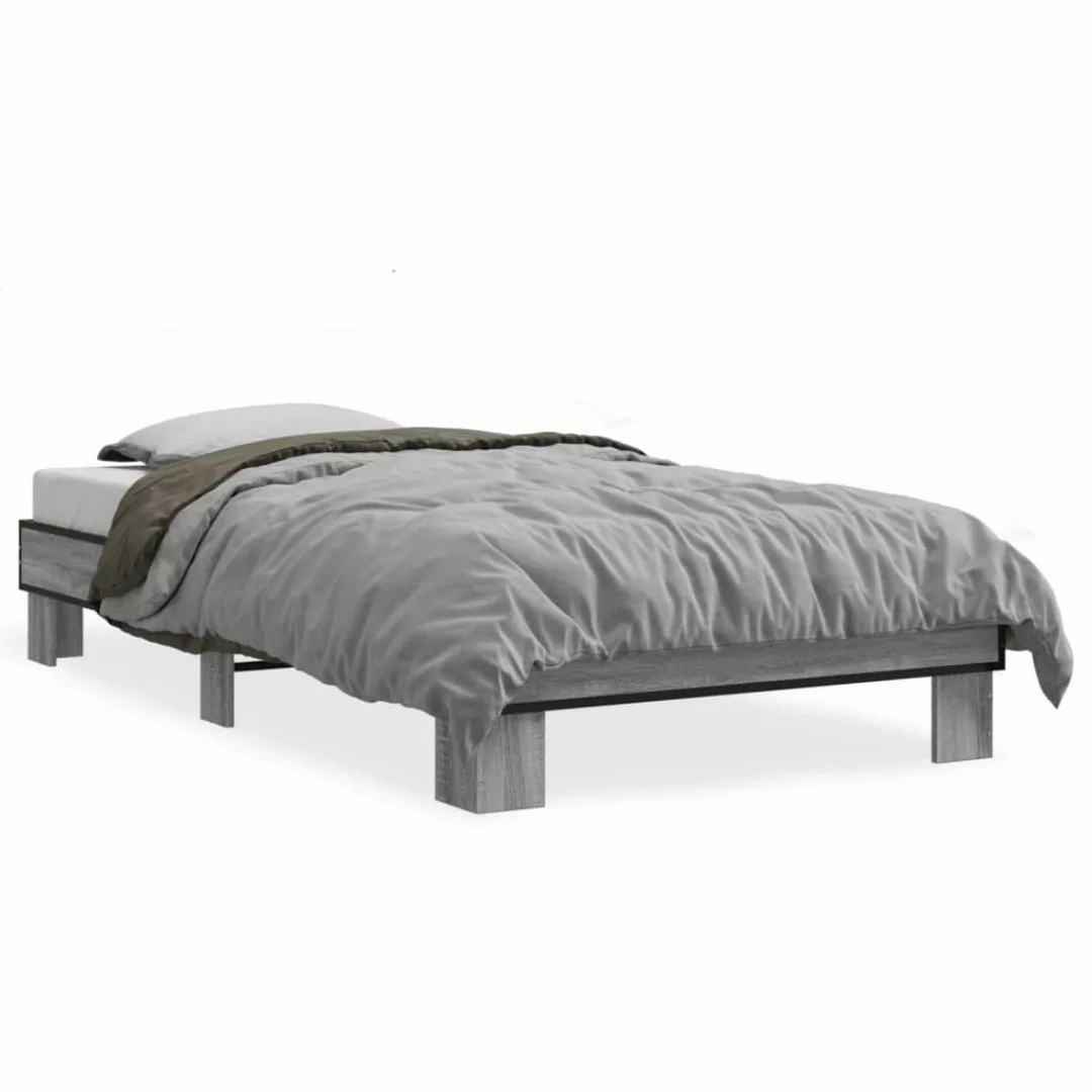 vidaXL Bett Bettgestell Grau Sonoma 90x190 günstig online kaufen