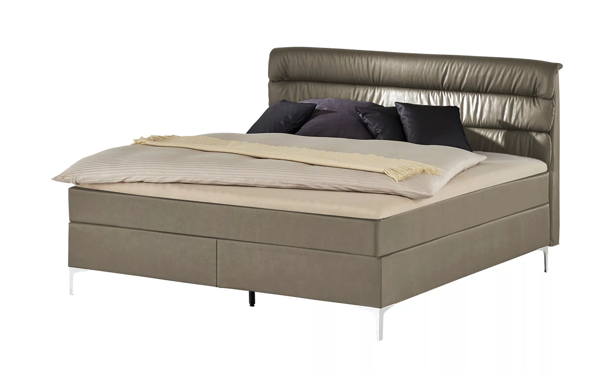 Boxspringbett - beige - 148 cm - 122 cm - Betten > Boxspringbetten > Boxspr günstig online kaufen