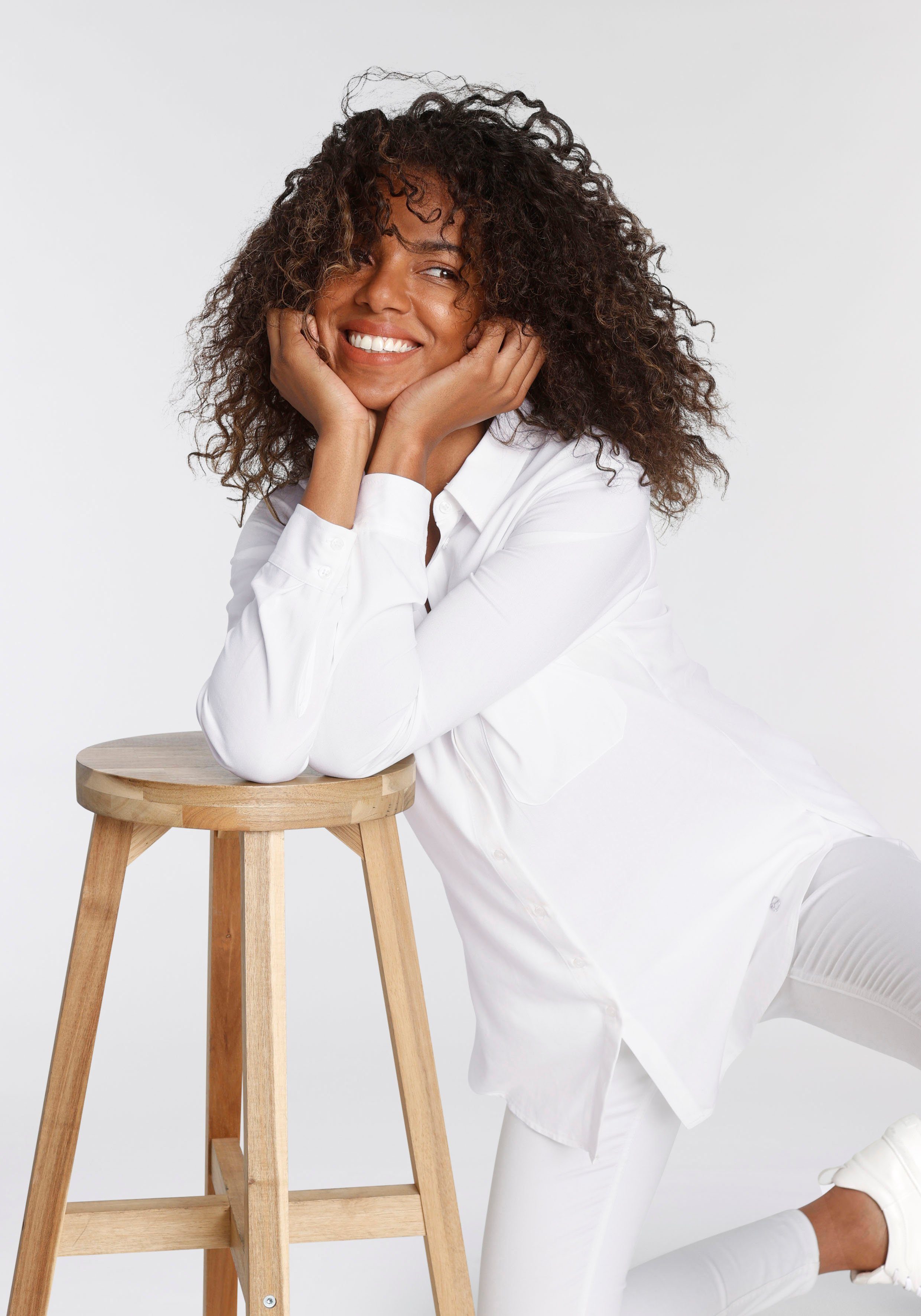 Tamaris Hemdbluse im Oversize-Look günstig online kaufen