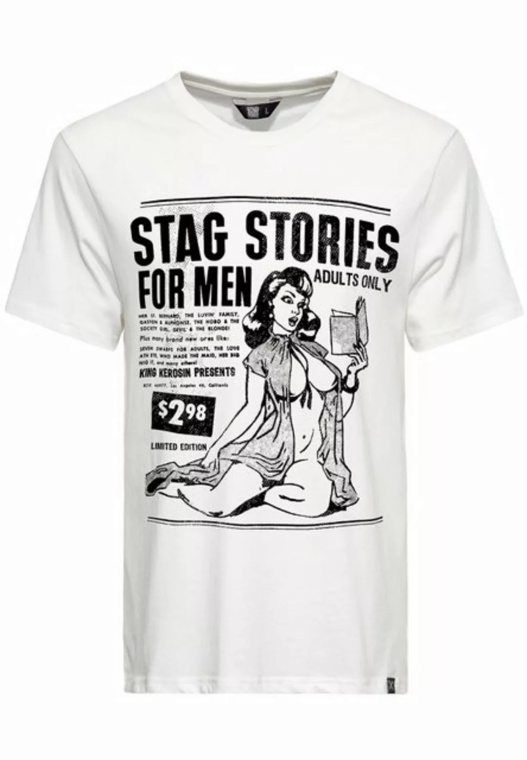 KingKerosin T-Shirt Stag Stories Pin Up Print günstig online kaufen