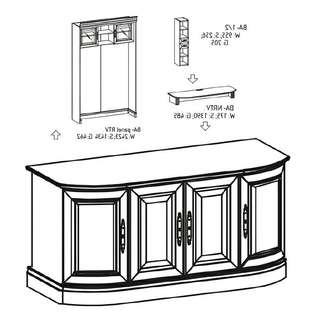 Xlmoebel TV-Schrank Fernsehmöbel TV Board Schrank TV-Tisch Unterschrank RTV günstig online kaufen