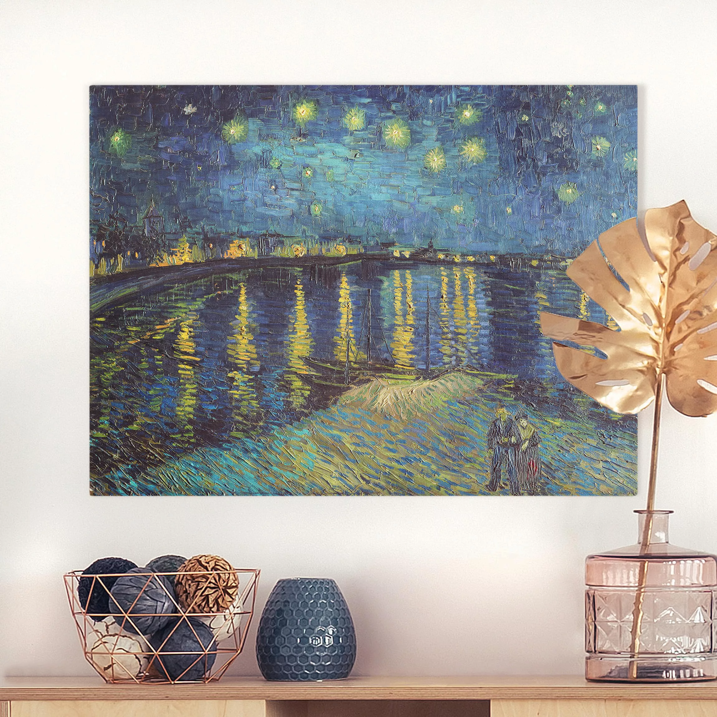 Leinwandbild - Querformat Vincent van Gogh - Sternennacht über der Rhône günstig online kaufen