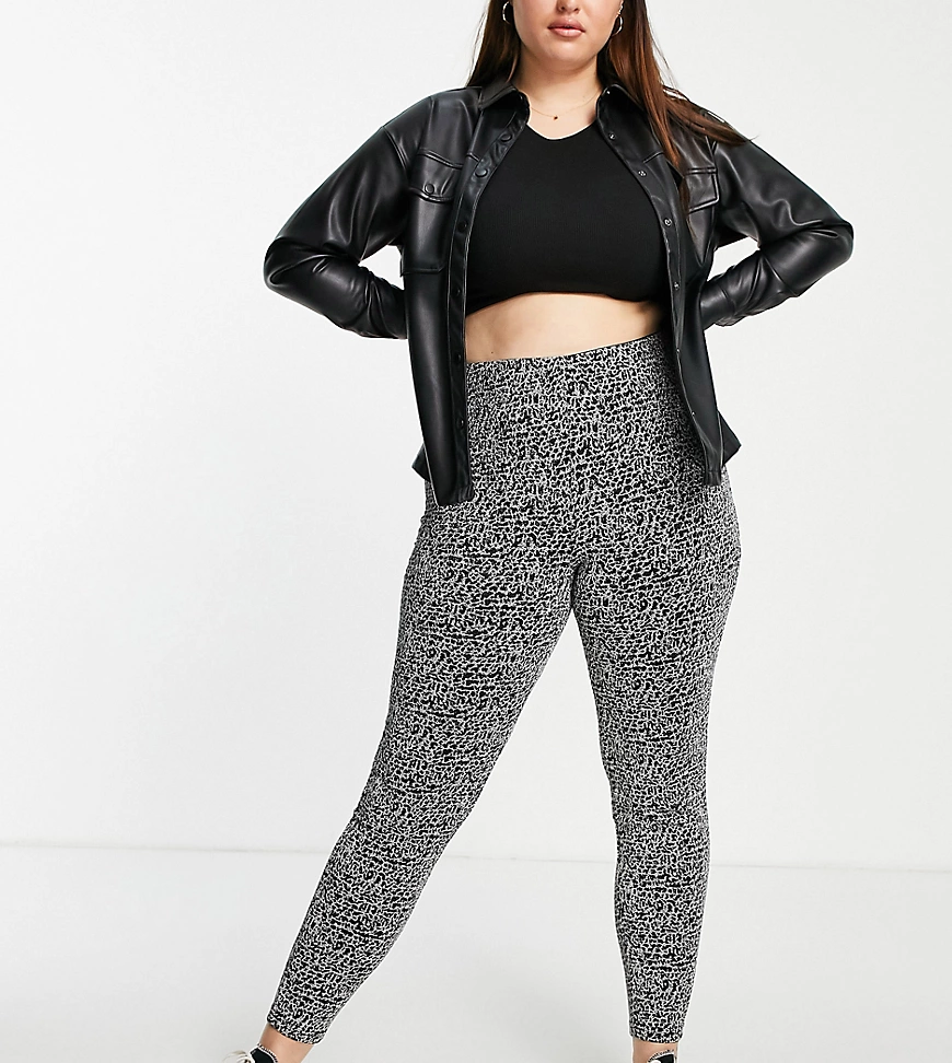 Pieces Curve – Glitzernde Leggings in Schwarz mit hohem Bund günstig online kaufen