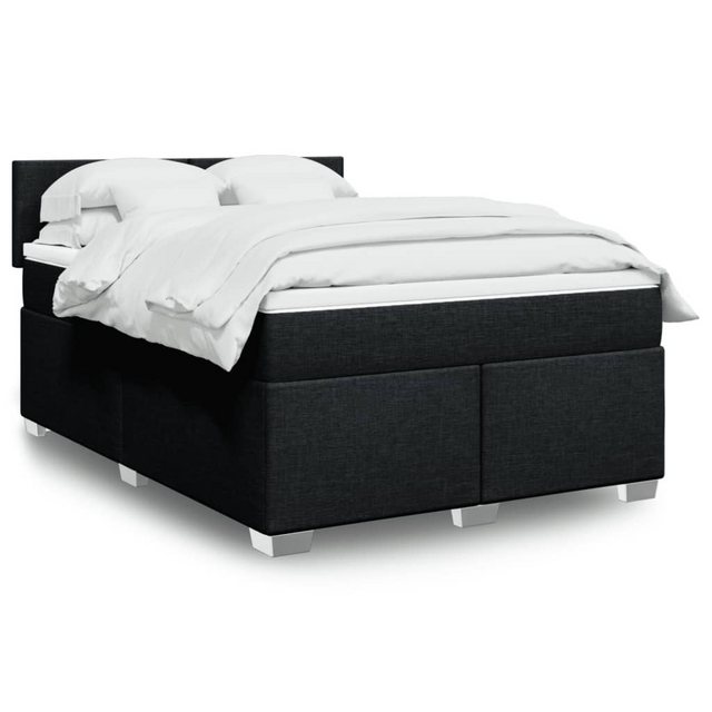 vidaXL Boxspringbett, Boxspringbett mit Matratze Schwarz 140x190 cm Stoff günstig online kaufen