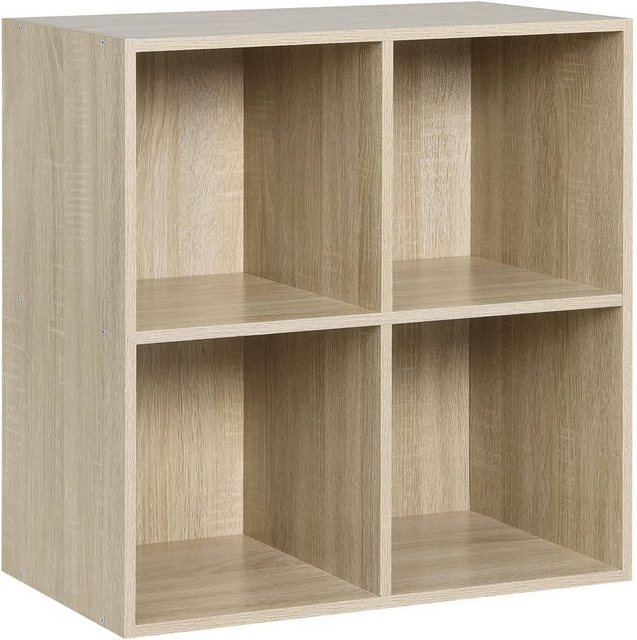 Woltu Bücherregal, 1-tlg., Würfelregal 4 Fächer aus MDF 60x30x60cm Eiche günstig online kaufen