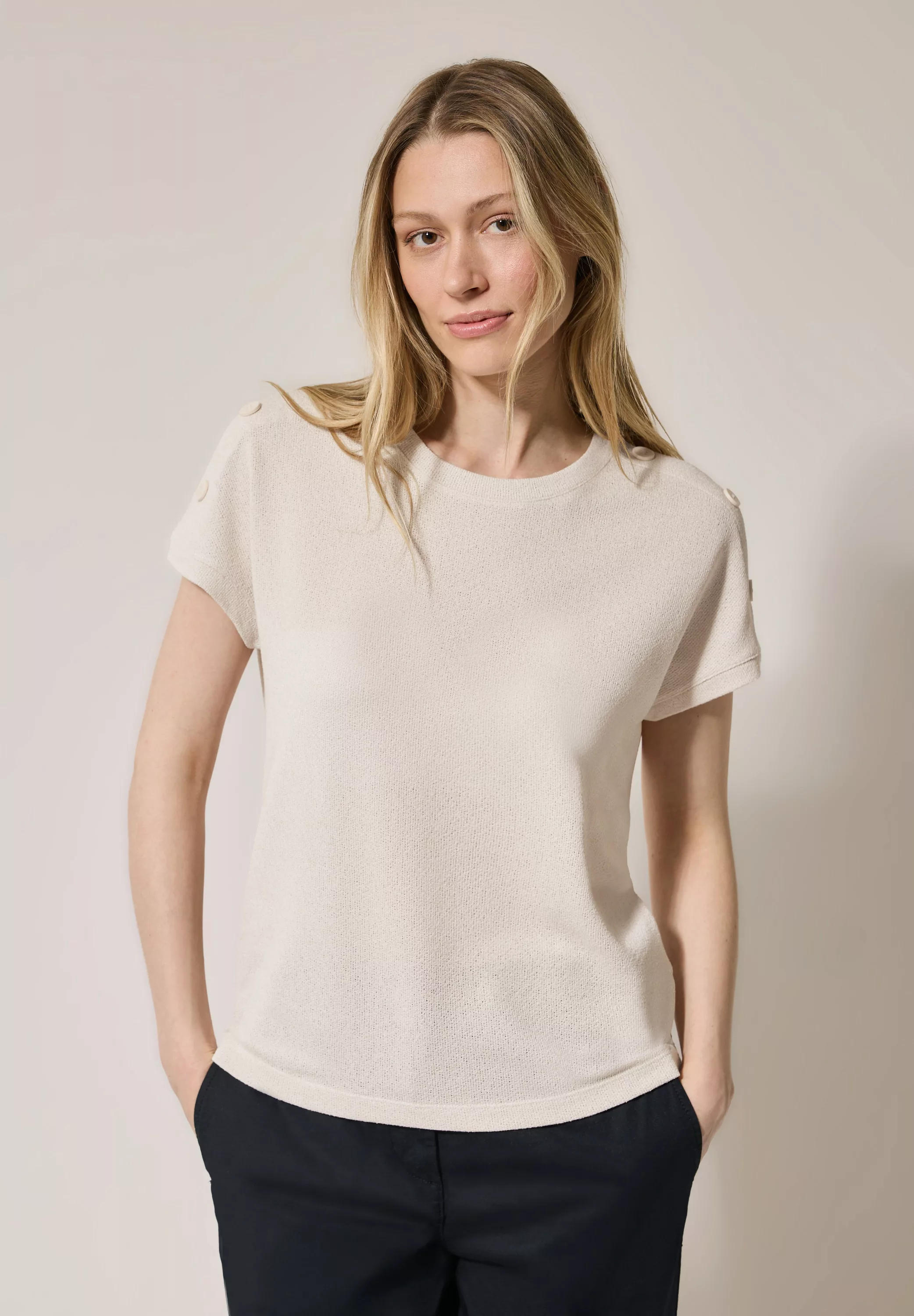 Cecil T-Shirt, aus softem Materialmix günstig online kaufen