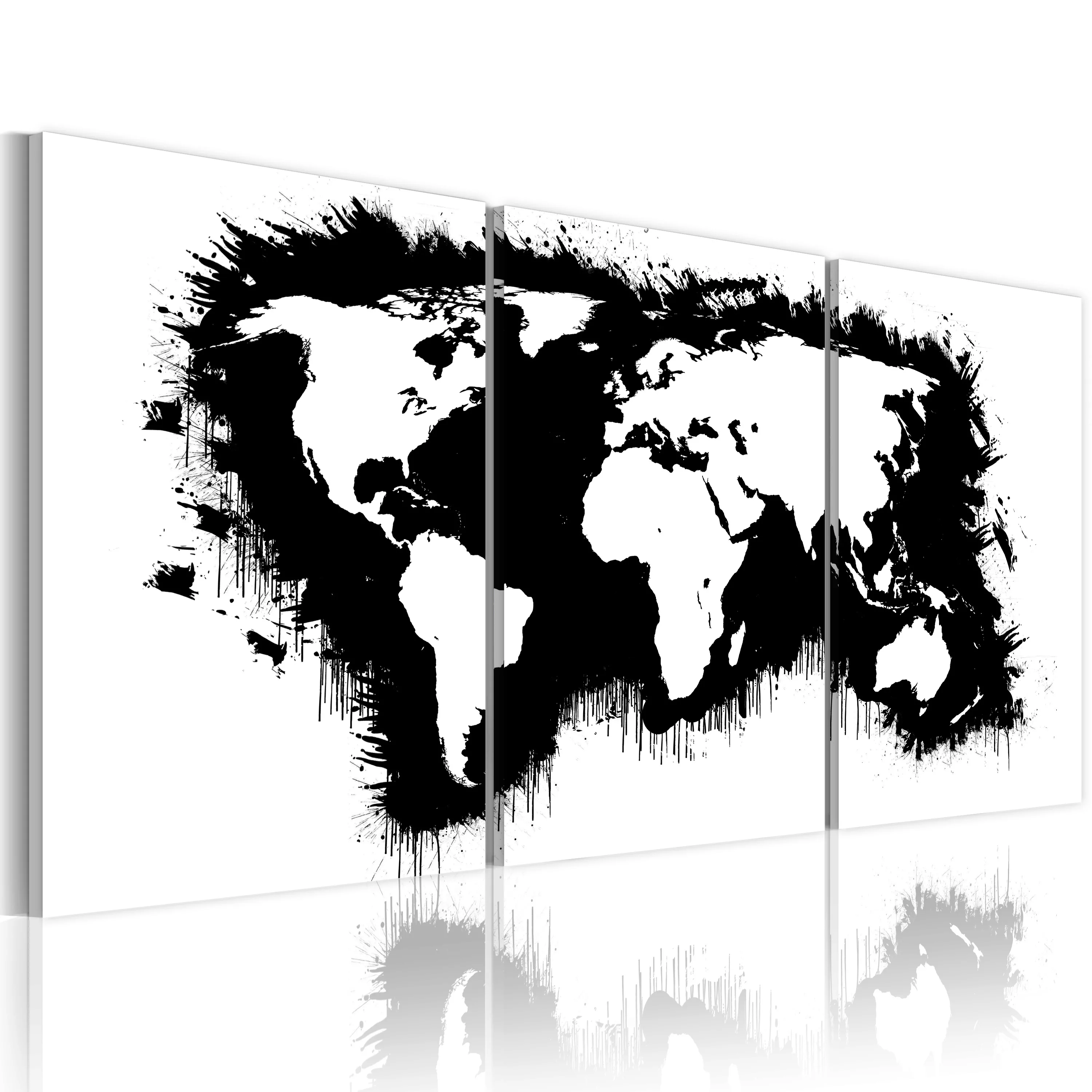 Wandbild - Weltkarte In Schwarz Und Weiß günstig online kaufen