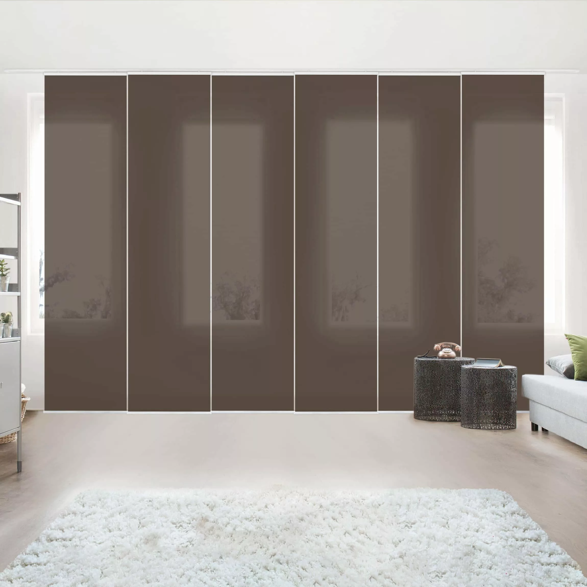 Bilderdepot24 Schiebegardine modern Flächenvorhang blickdicht Cacao, günstig online kaufen