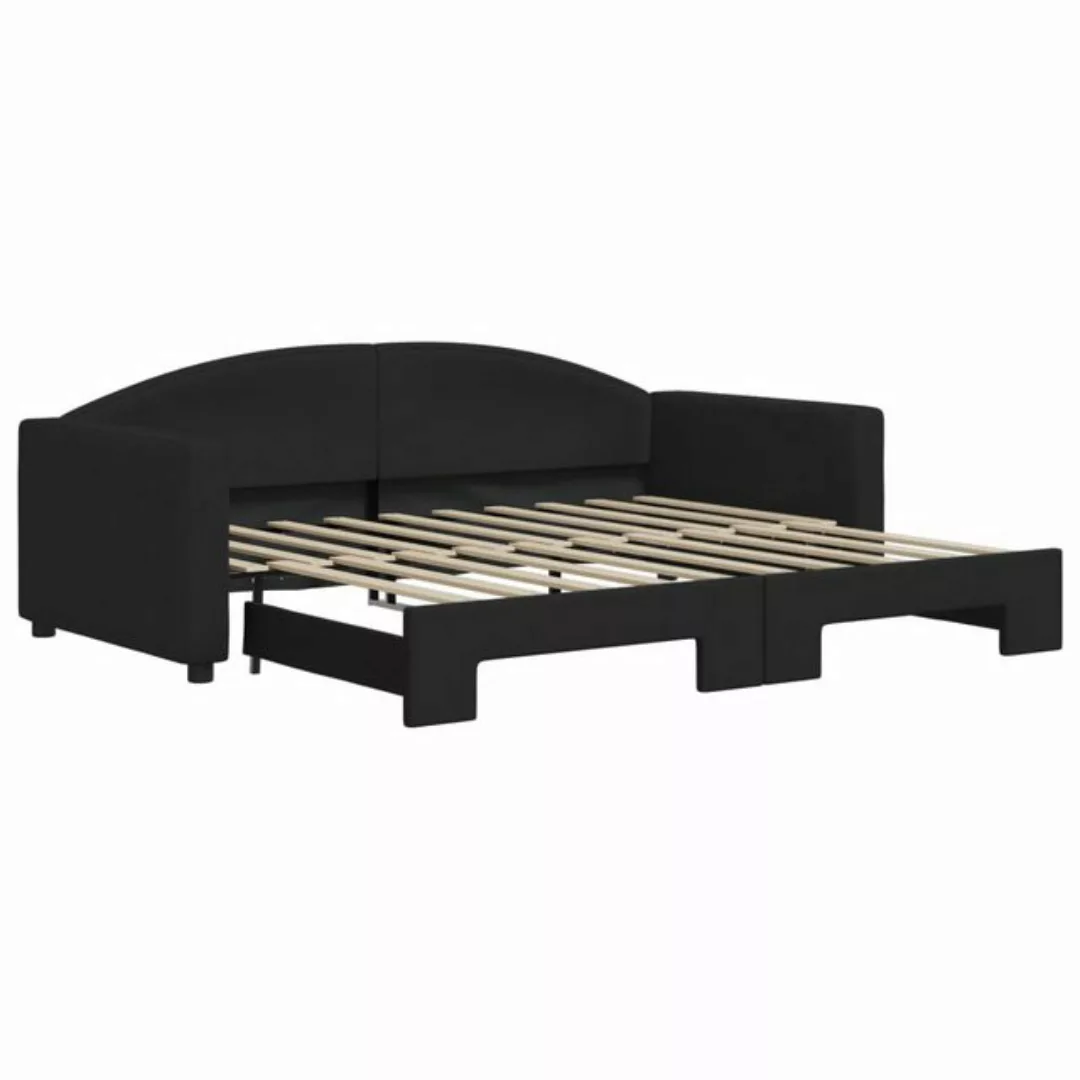 vidaXL Gästebett Gästebett Tagesbett Ausziehbar Schwarz 90x190 cm Stoff Bet günstig online kaufen