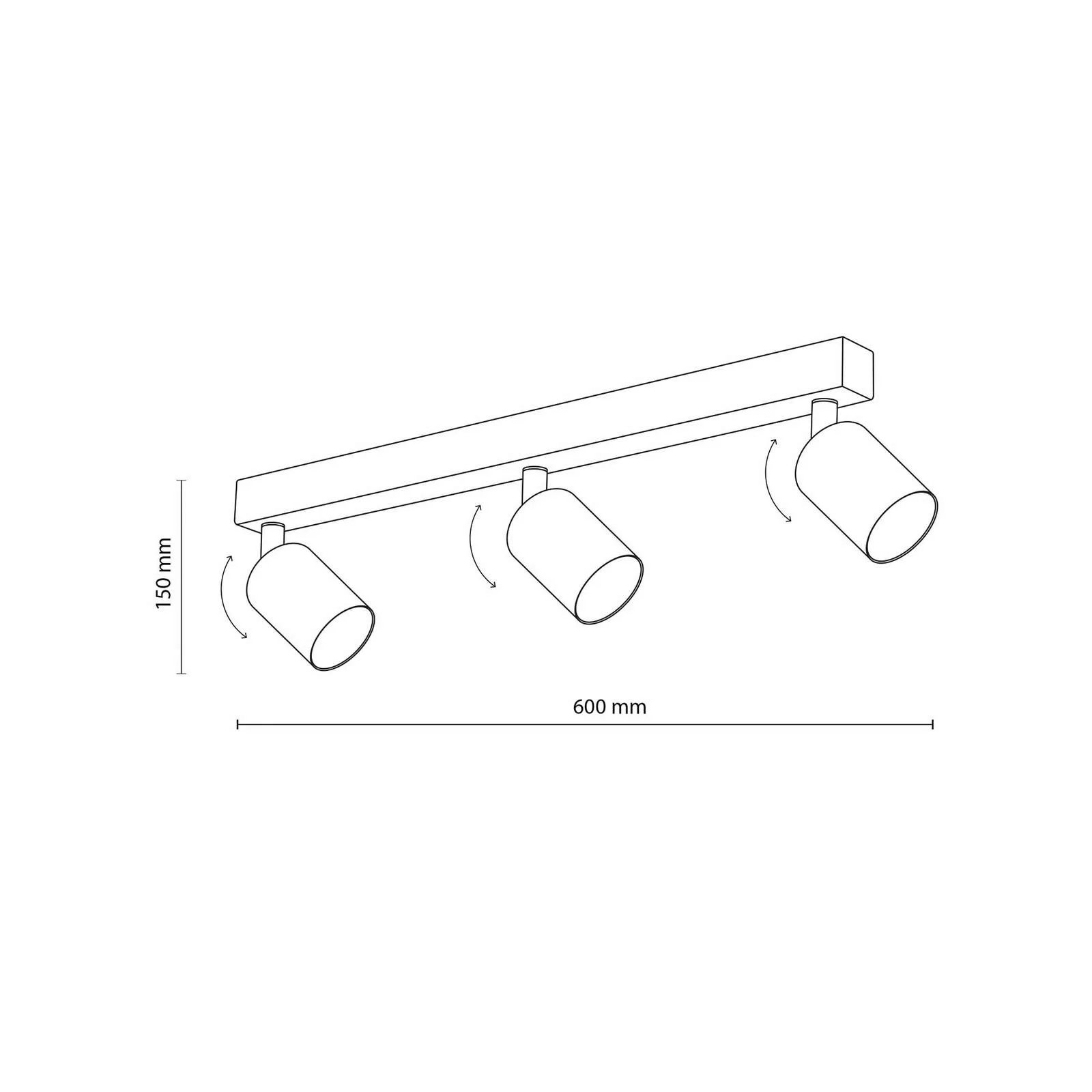 Deckenspot Top, justierbar, braun, dreiflammig linear günstig online kaufen