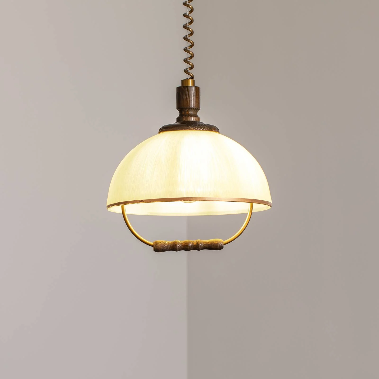 Hängeleuchte Ilsa, weiß/gold, Ø 30 cm, höhenverstellbar günstig online kaufen