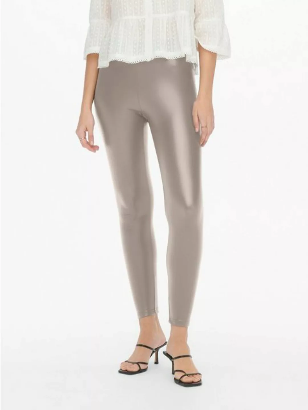 JACQUELINE de YONG Lederimitathose Lederoptik Leggings Hosen Coated Stretch günstig online kaufen