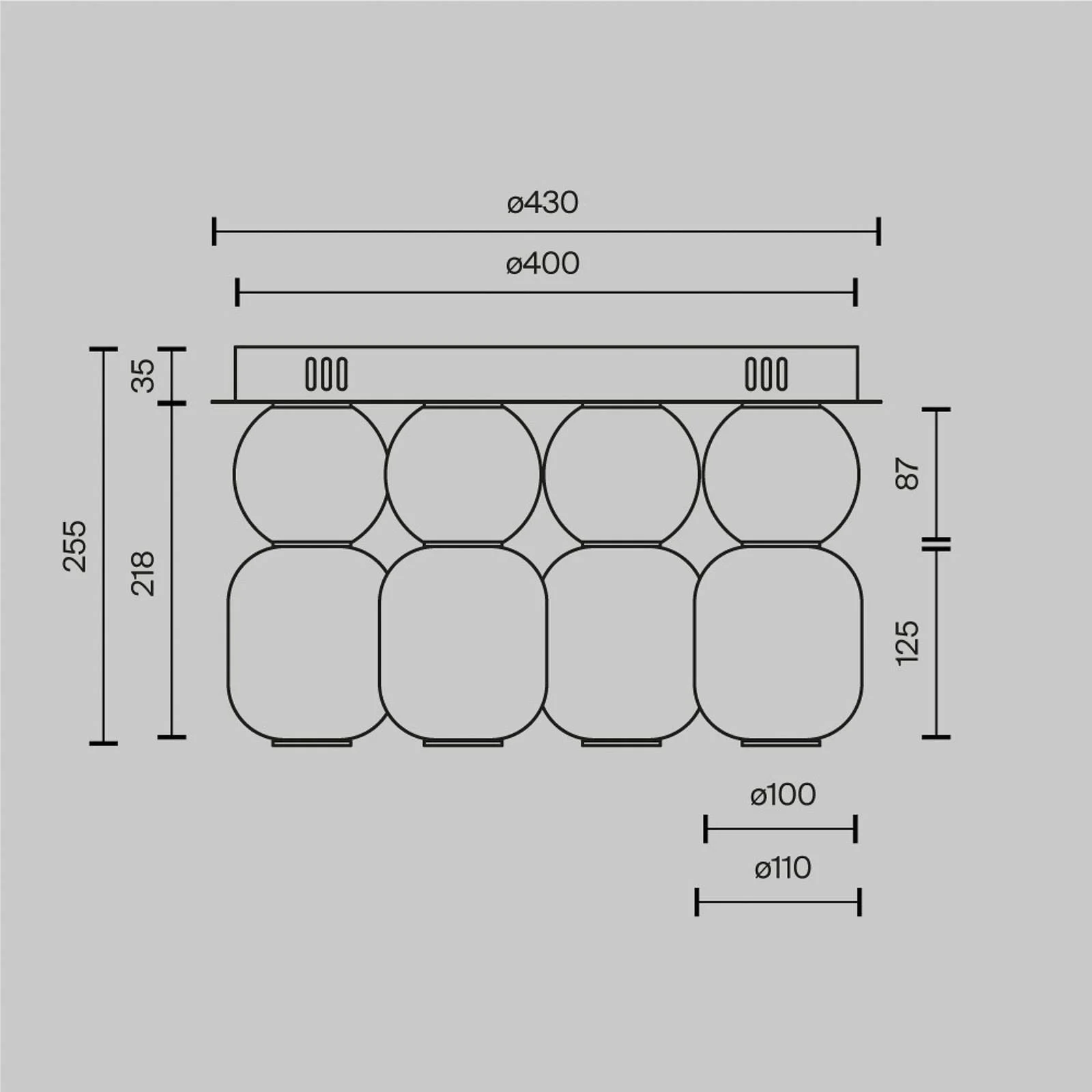 LED Deckenleuchte Drop in Chrom und Transparent 4x 15W 7000lm günstig online kaufen