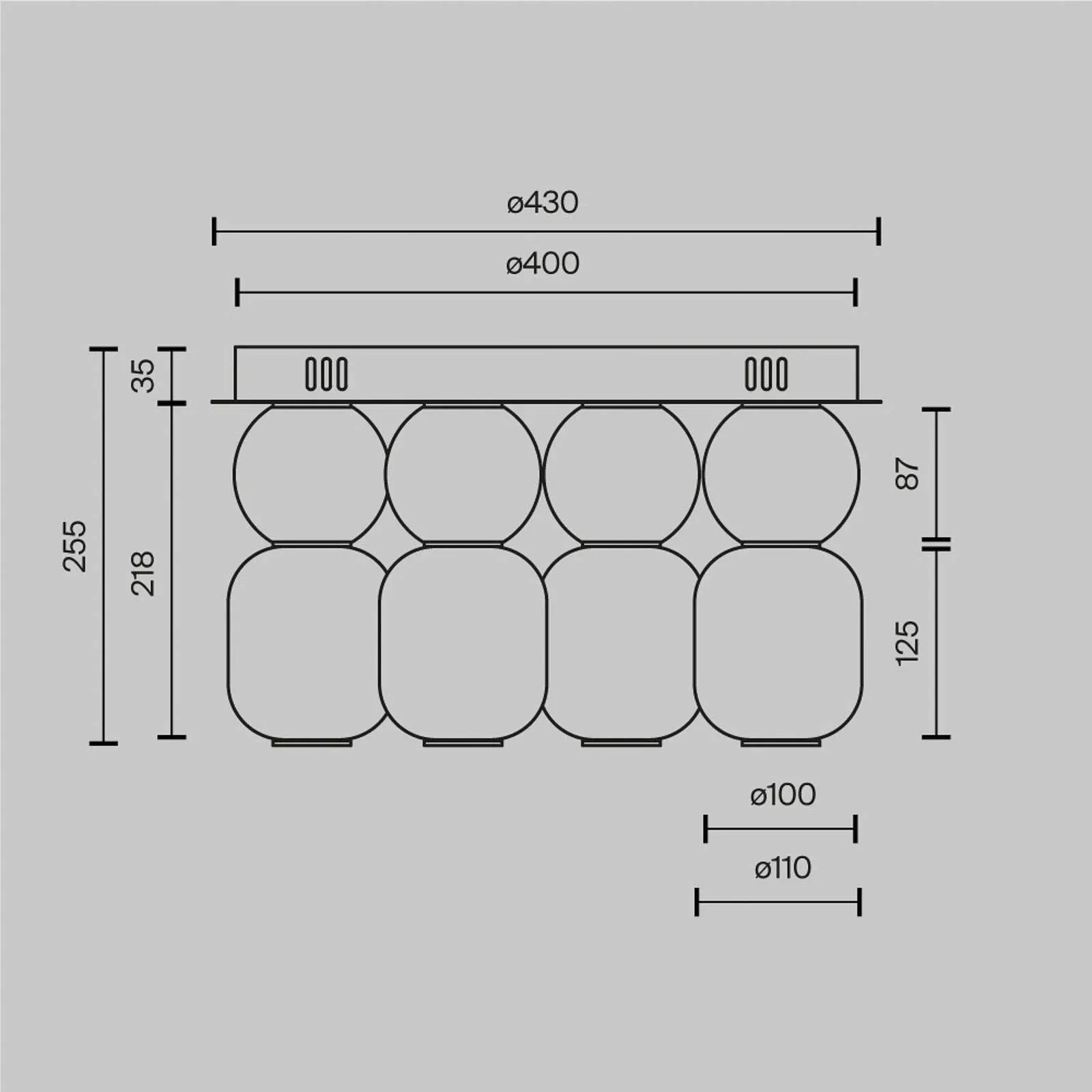 Maytoni LED-Deckenleuchte Drop, gold, Ø 43 cm, 4-flg., Glas günstig online kaufen