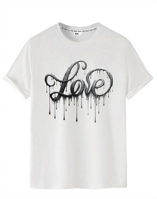 RMK T-Shirt Herren Shirt kurzarm Rundhals Basic Liebe mit "Love" Print aus günstig online kaufen