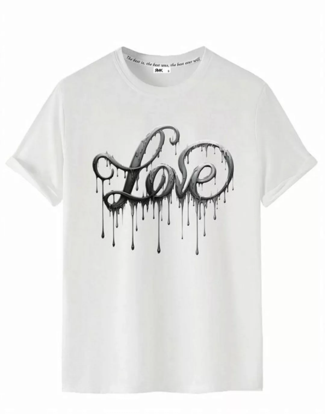 RMK T-Shirt Herren Shirt kurzarm Rundhals Basic Liebe mit "Love" Print aus günstig online kaufen