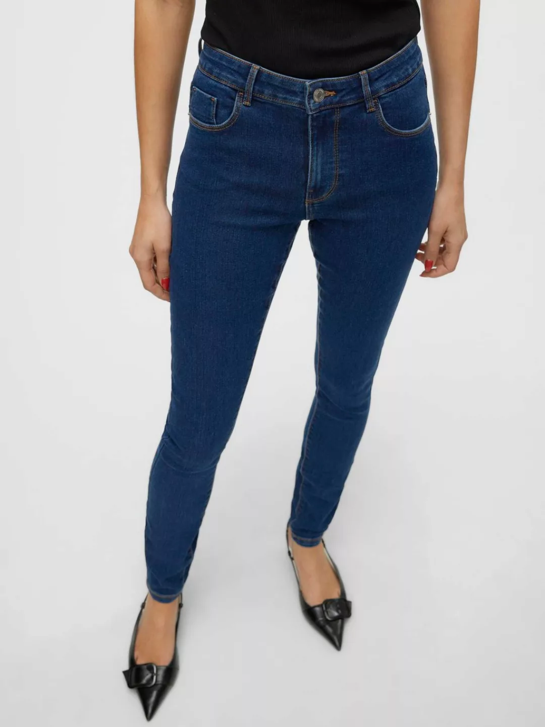 Vero Moda Skinny-fit-Jeans VMELLY MR SKINNY JEANS BLUE NOOS günstig online kaufen