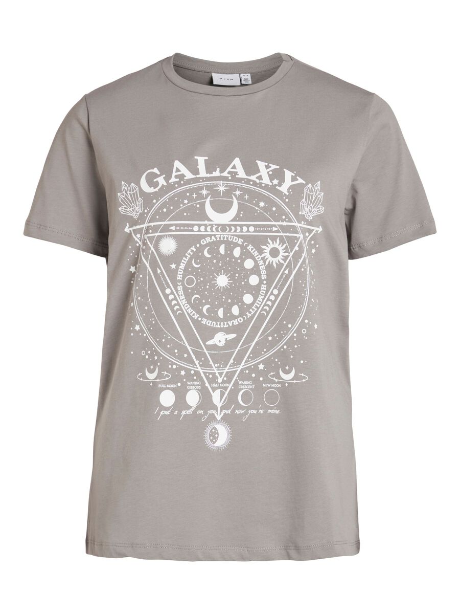 VILA Print T-shirt Damen Grau günstig online kaufen