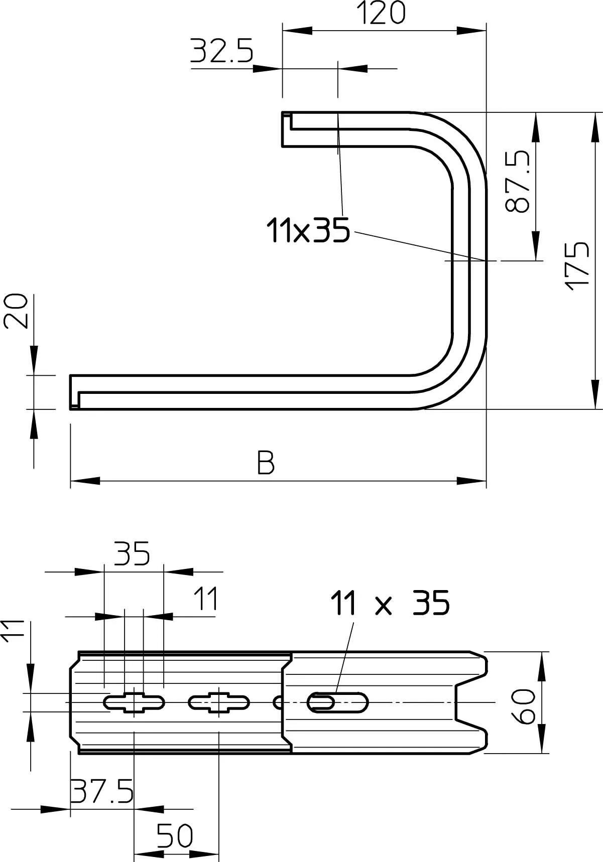 OBO Bettermann Vertr Deckenbügel 245mm TPD 245 FS günstig online kaufen