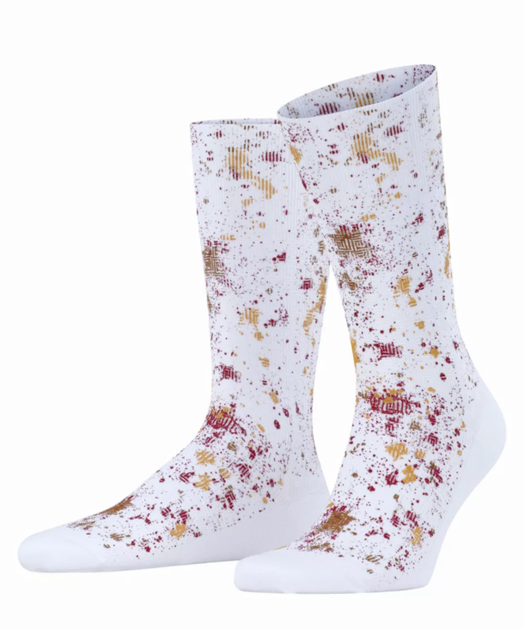 FALKE Pigment Herren Socken, 41-42, Weiß, Mehrfarbig,Druck-Design, Baumwoll günstig online kaufen