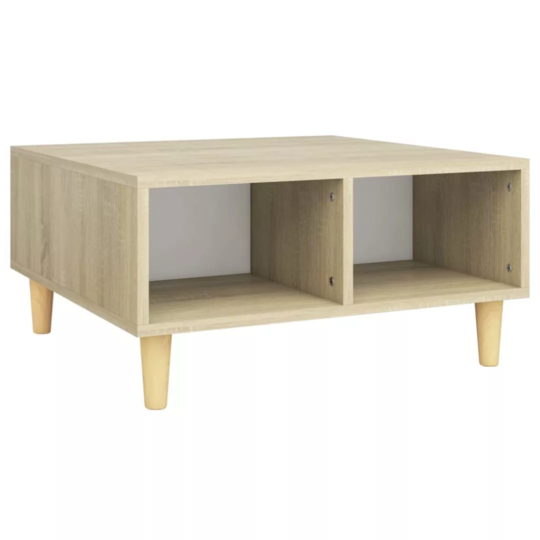 Couchtisch Weiß Sonoma-eiche 60x60x30 Cm Spanplatte günstig online kaufen