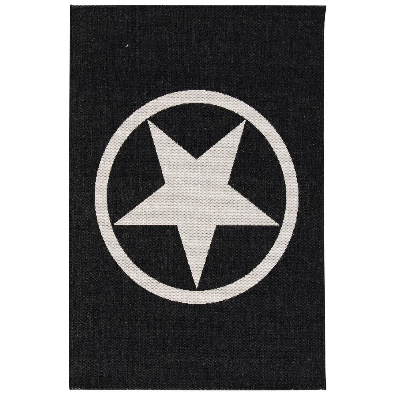Teppich Modern Star black/ wool 120x170cm, 120 x 170 cm günstig online kaufen