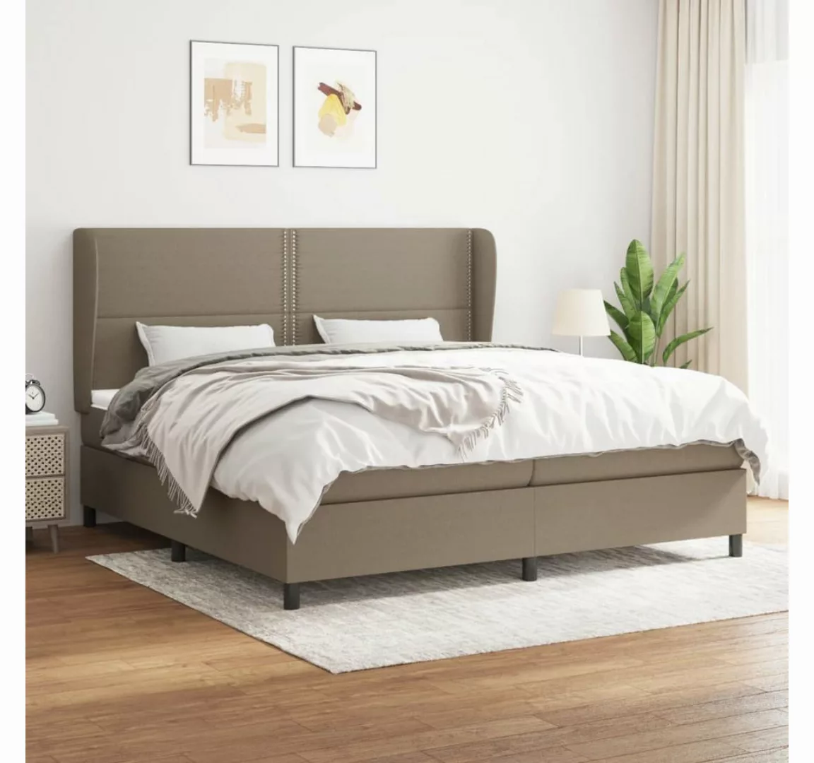 vidaXL Boxspringbett Boxspringbett mit Matratze Taupe 200x200 cm Stoff Bett günstig online kaufen