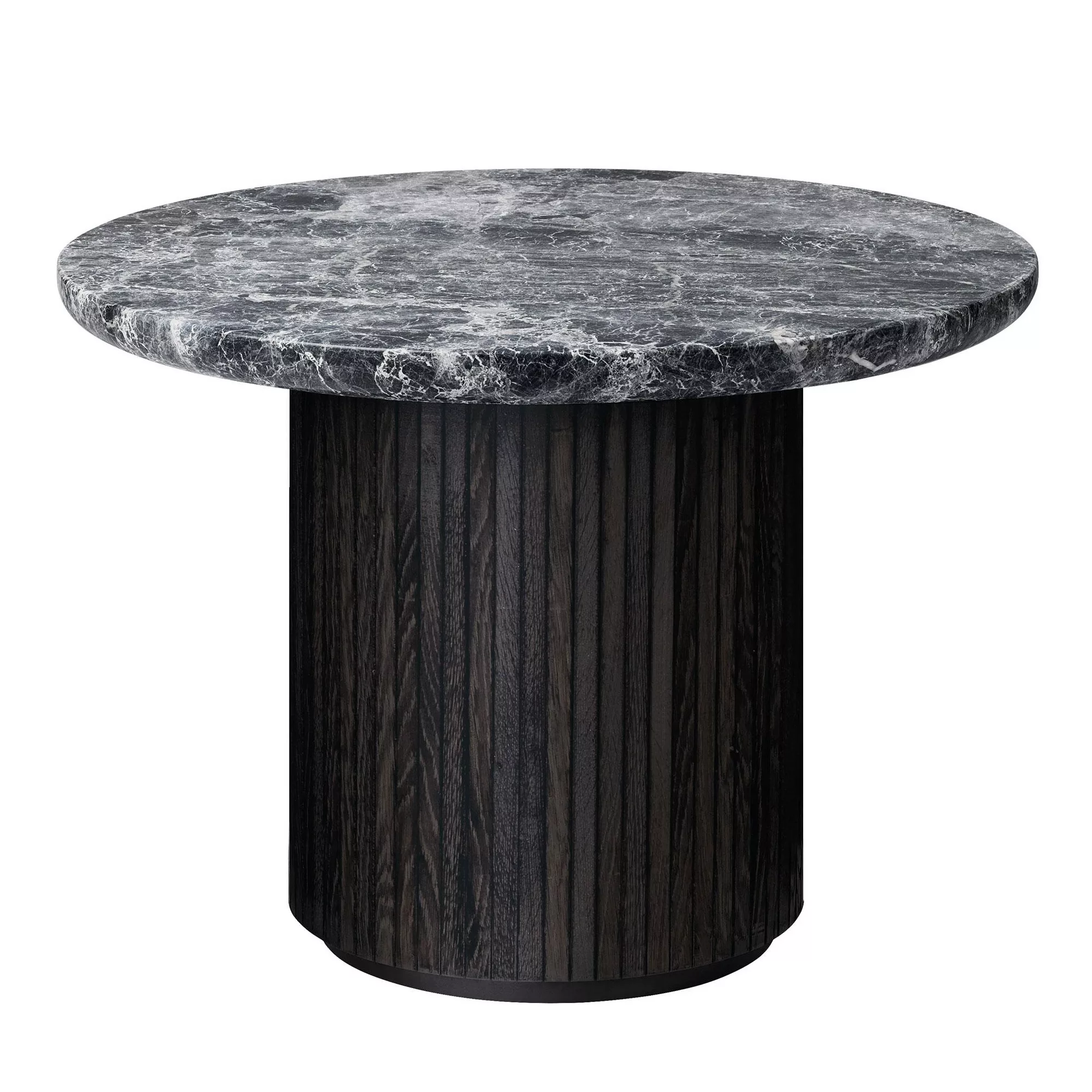 Gubi - Moon Couchtisch Ø60cm - grau/schwarz/Tischplatte Marmor Grey Emperad günstig online kaufen
