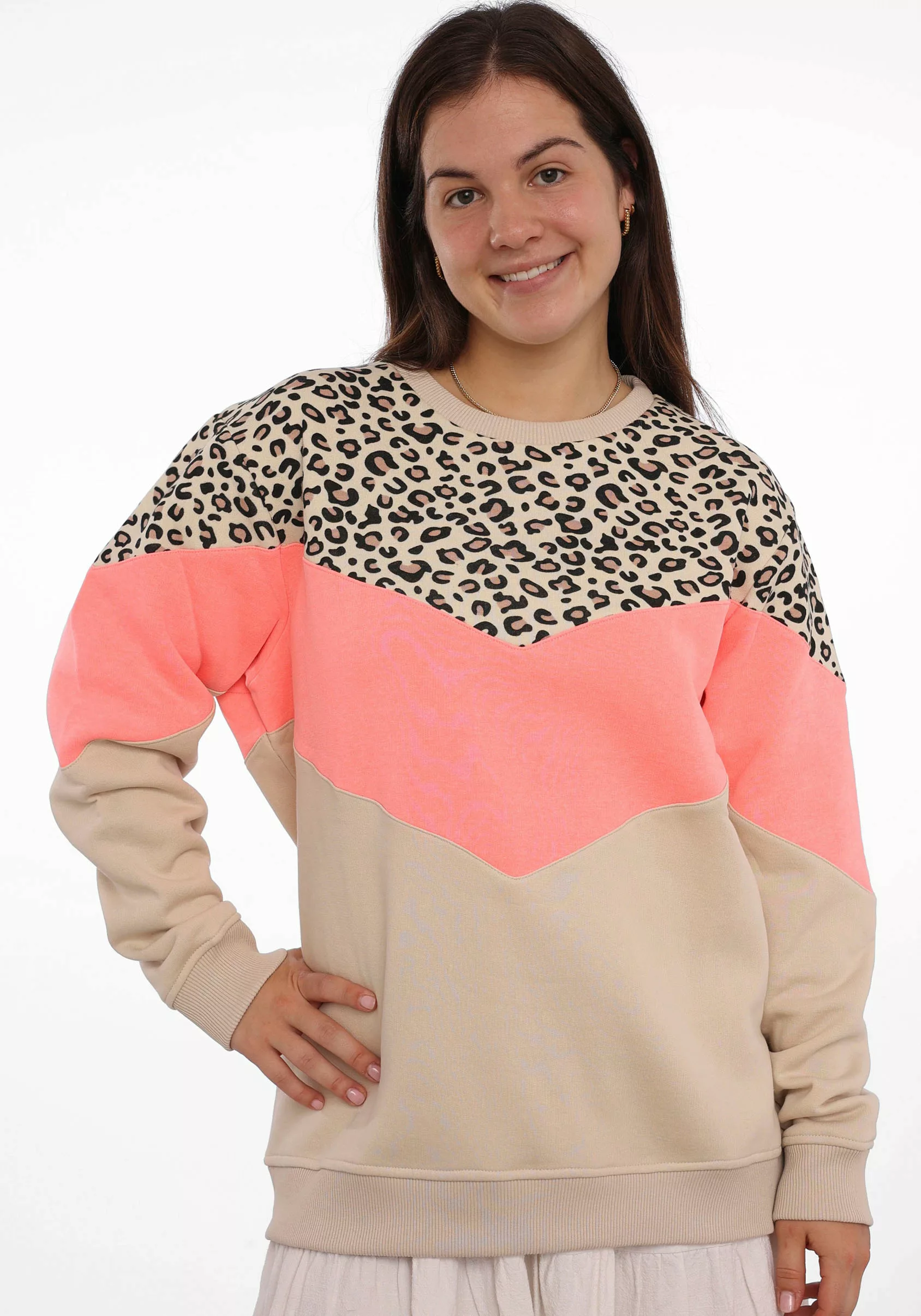 Zwillingsherz Sweatshirt "Konny", mit Leo-Muster günstig online kaufen